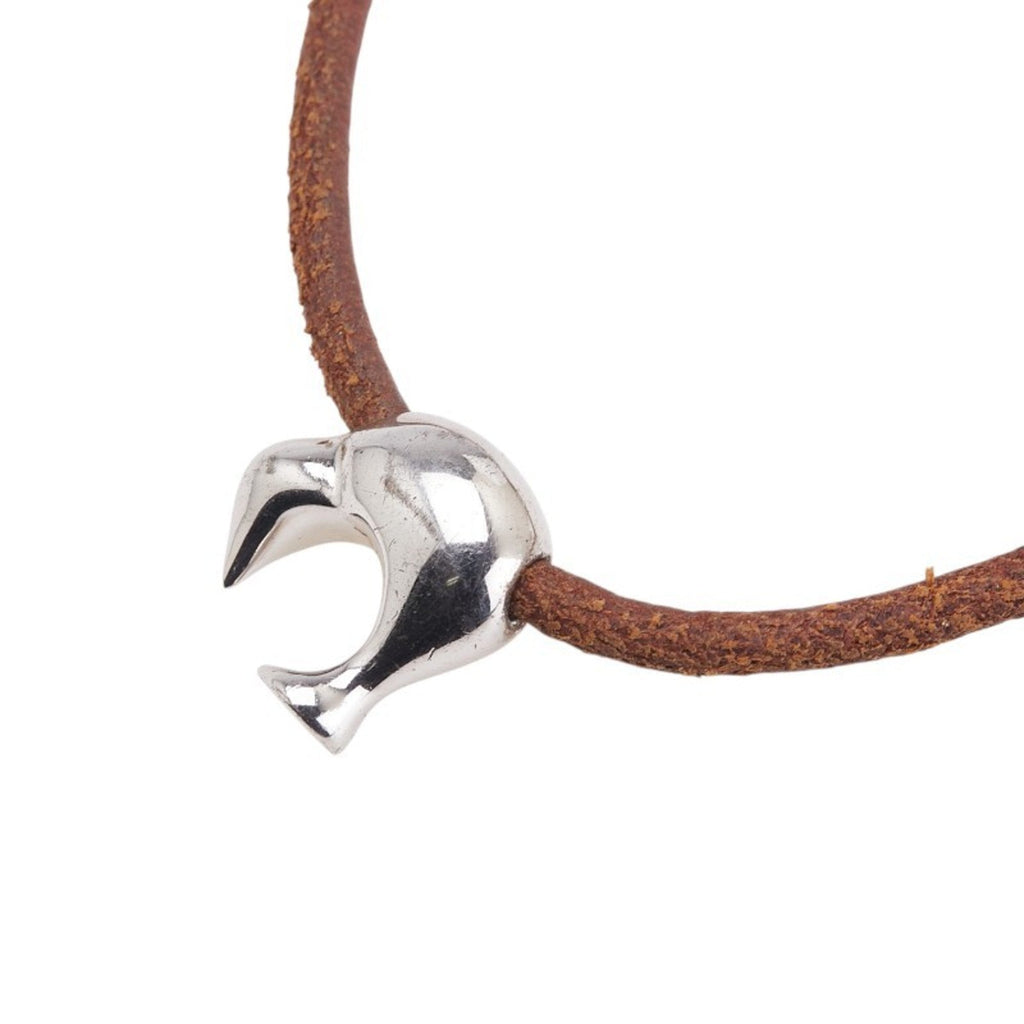 Pendant Necklace Leather and Sterling Silver