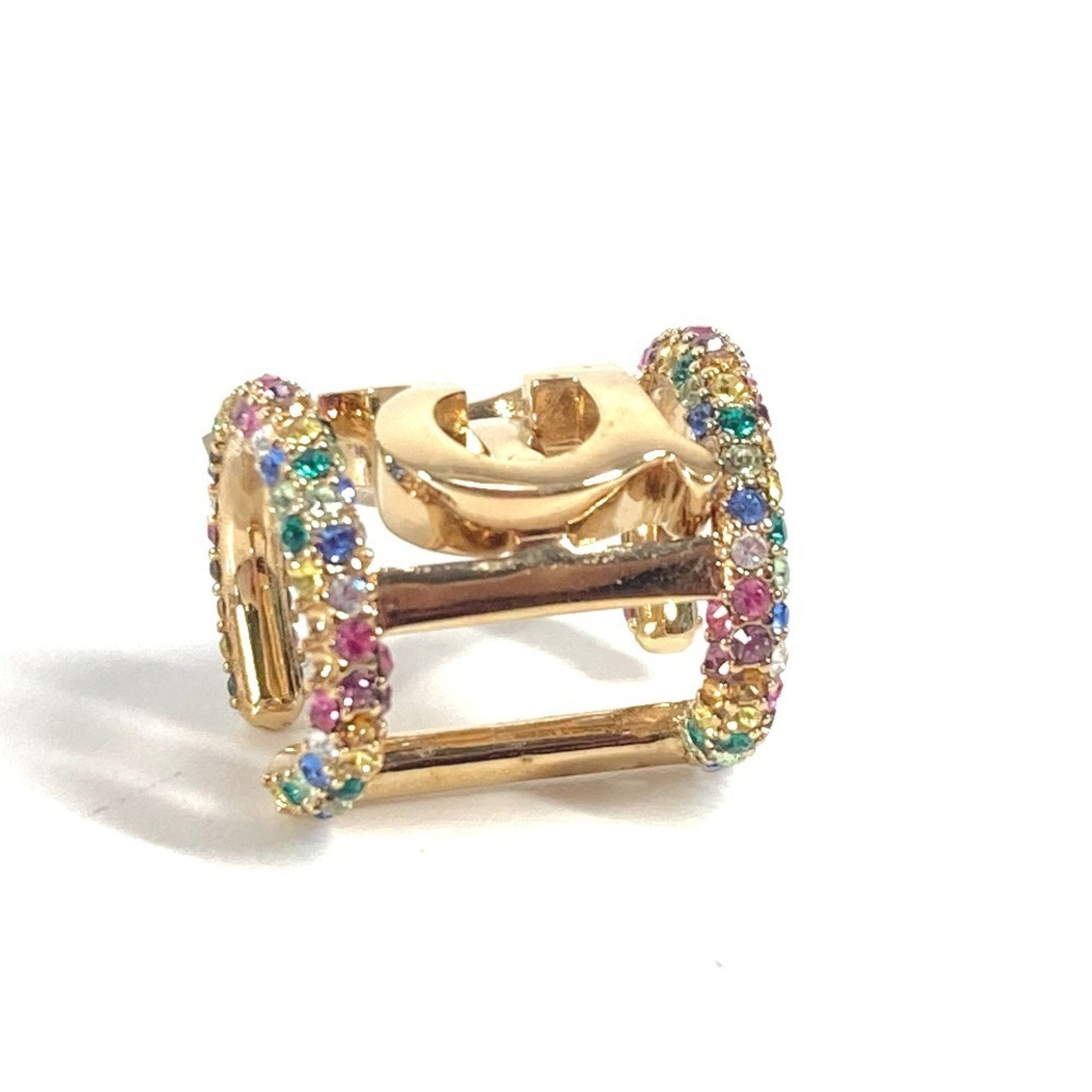 Earrings Rhinestone Gold-Tone Metal