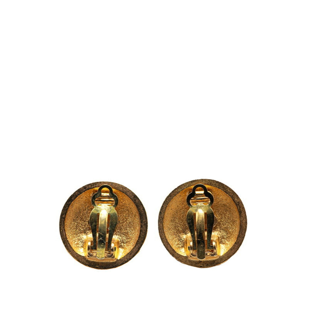 CC Logo Clip-On Earrings Metal Gold-Tone Metal