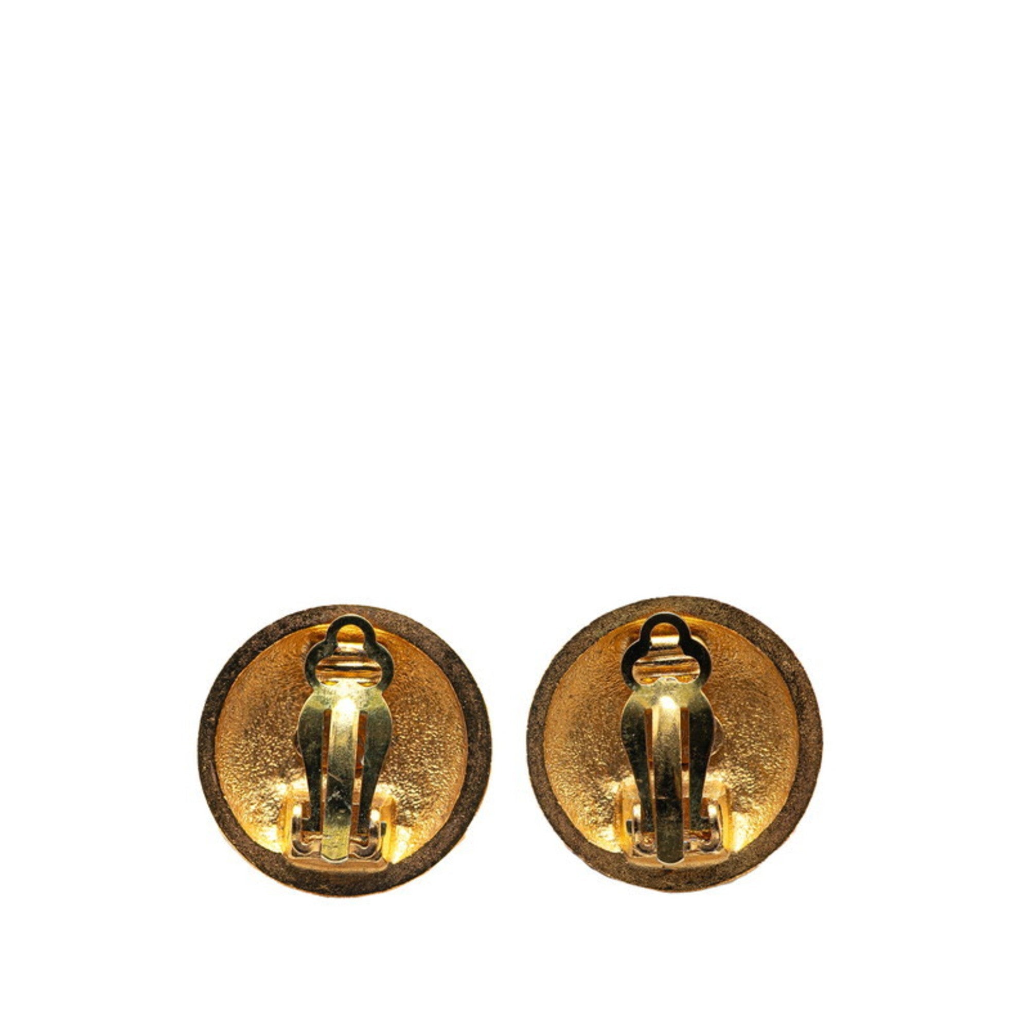 CC Logo Clip-On Earrings Metal Gold-Tone Metal