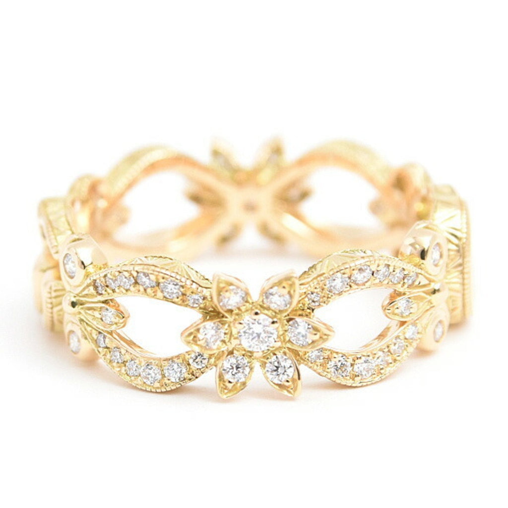 Band Ring 18K Yellow Gold With Diamond