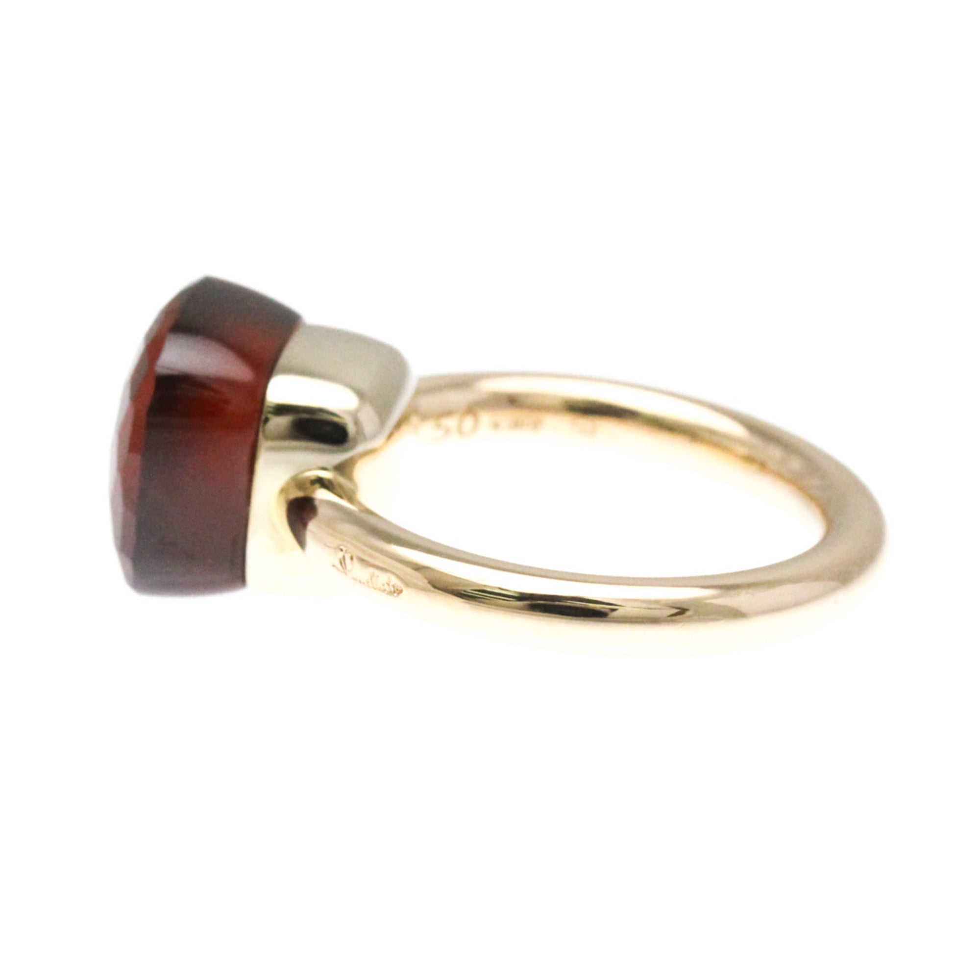 Band Ring 18K Rose Gold and 18K White Gold with Garnet