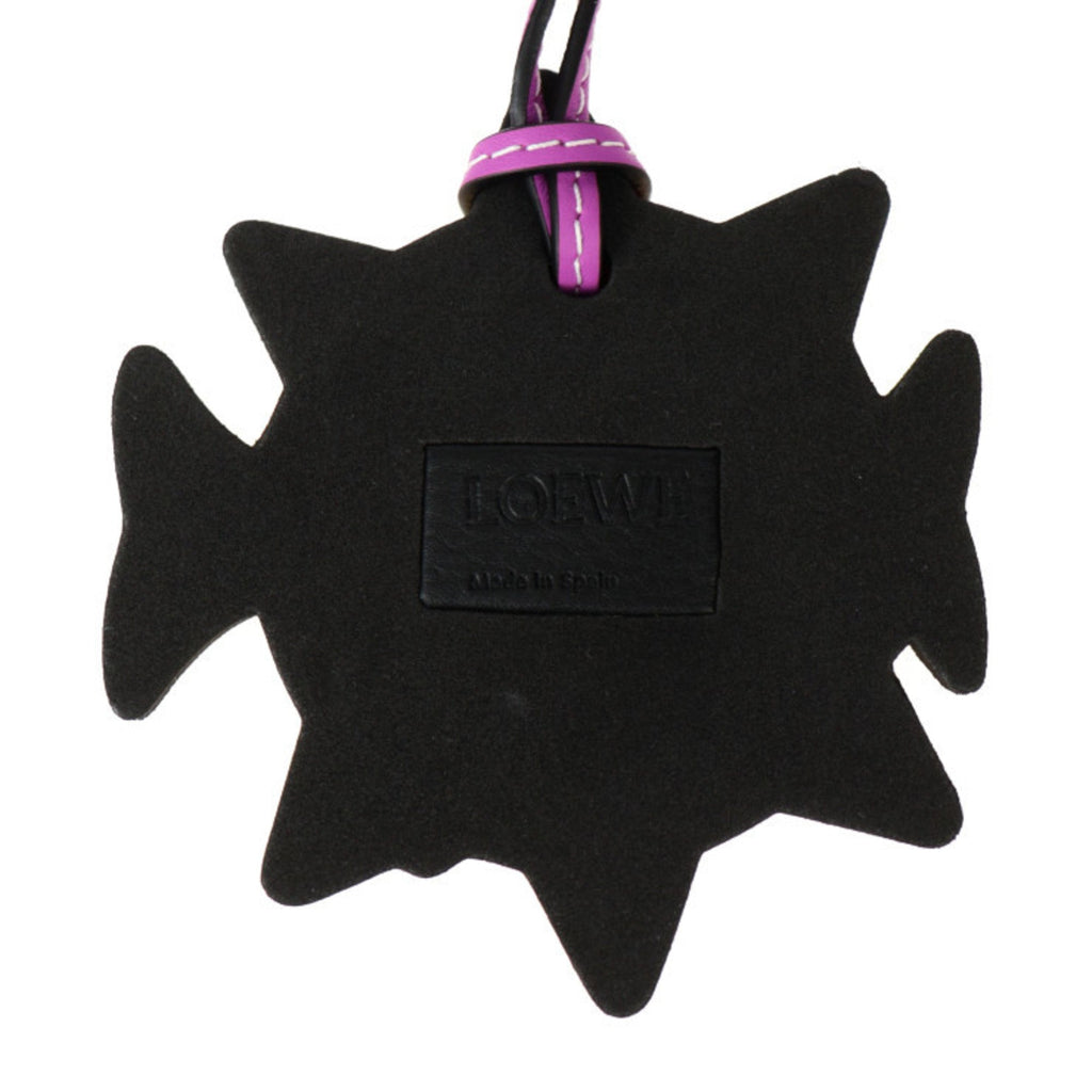 Charm Leather Black Orange Purple Yellow Handbag Charm