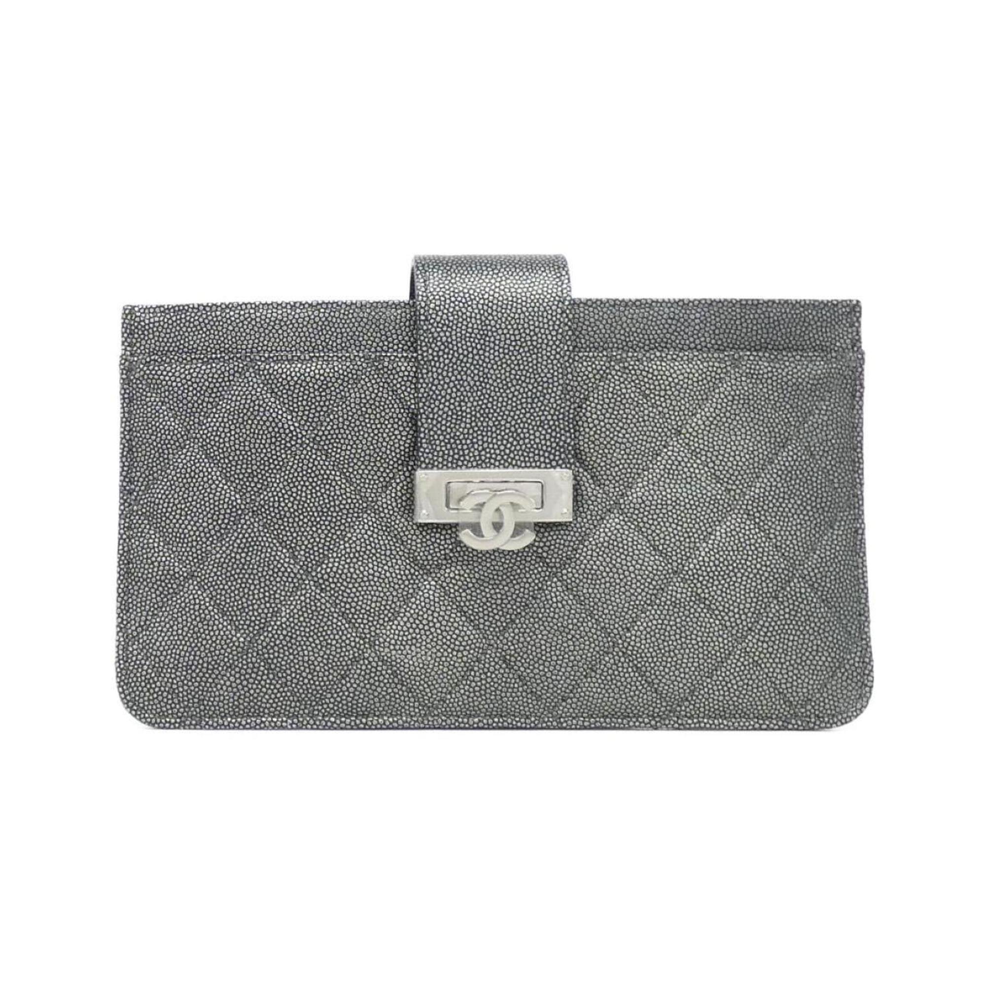 Golden Class Phone Holder Crossbody Bag Quilted Caviar