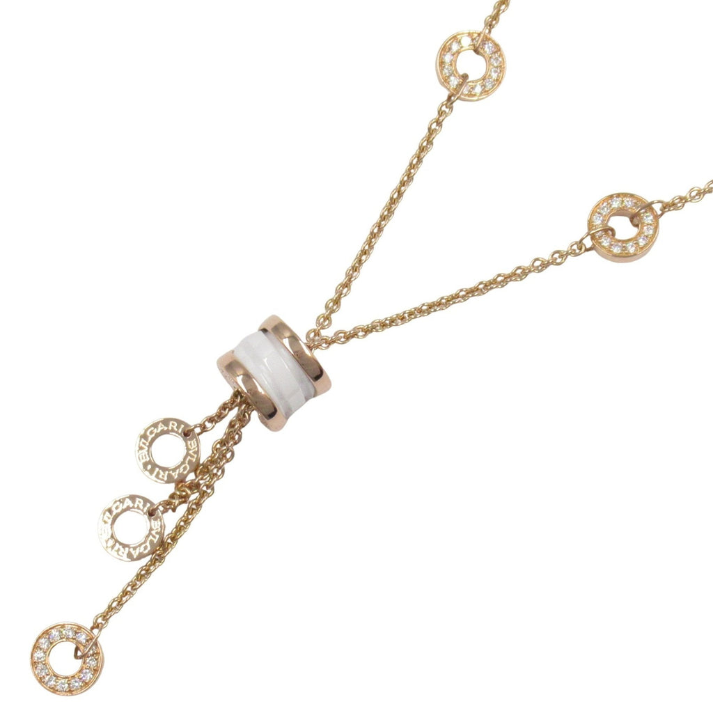 B.Zero1 Pendant Necklace Ceramic and 18K Rose Gold with Diamond