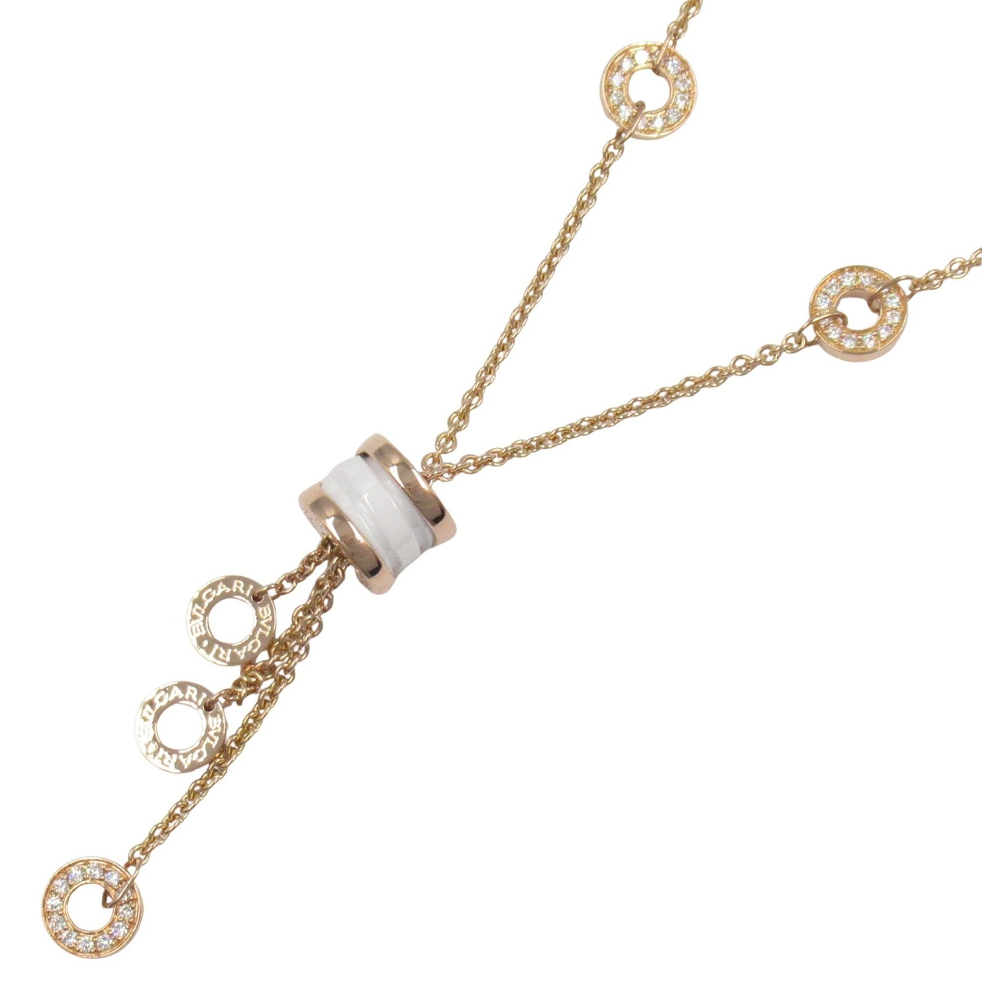 B.Zero1 Pendant Necklace Ceramic and 18K Rose Gold with Diamond