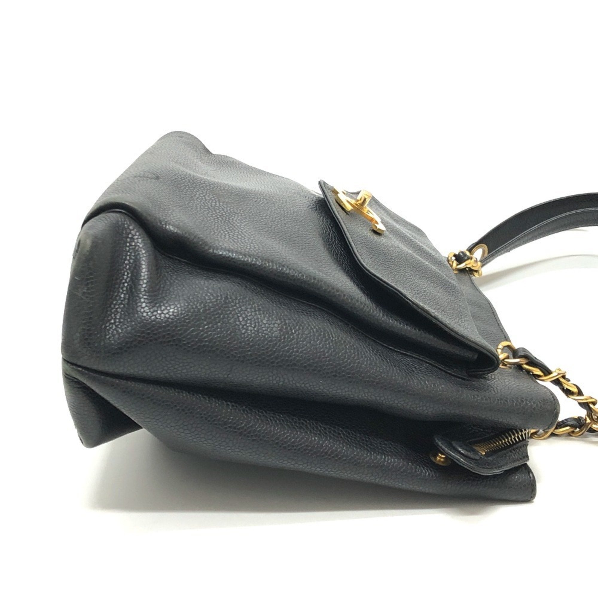 Vintage Front Pocket Tote Caviar Small