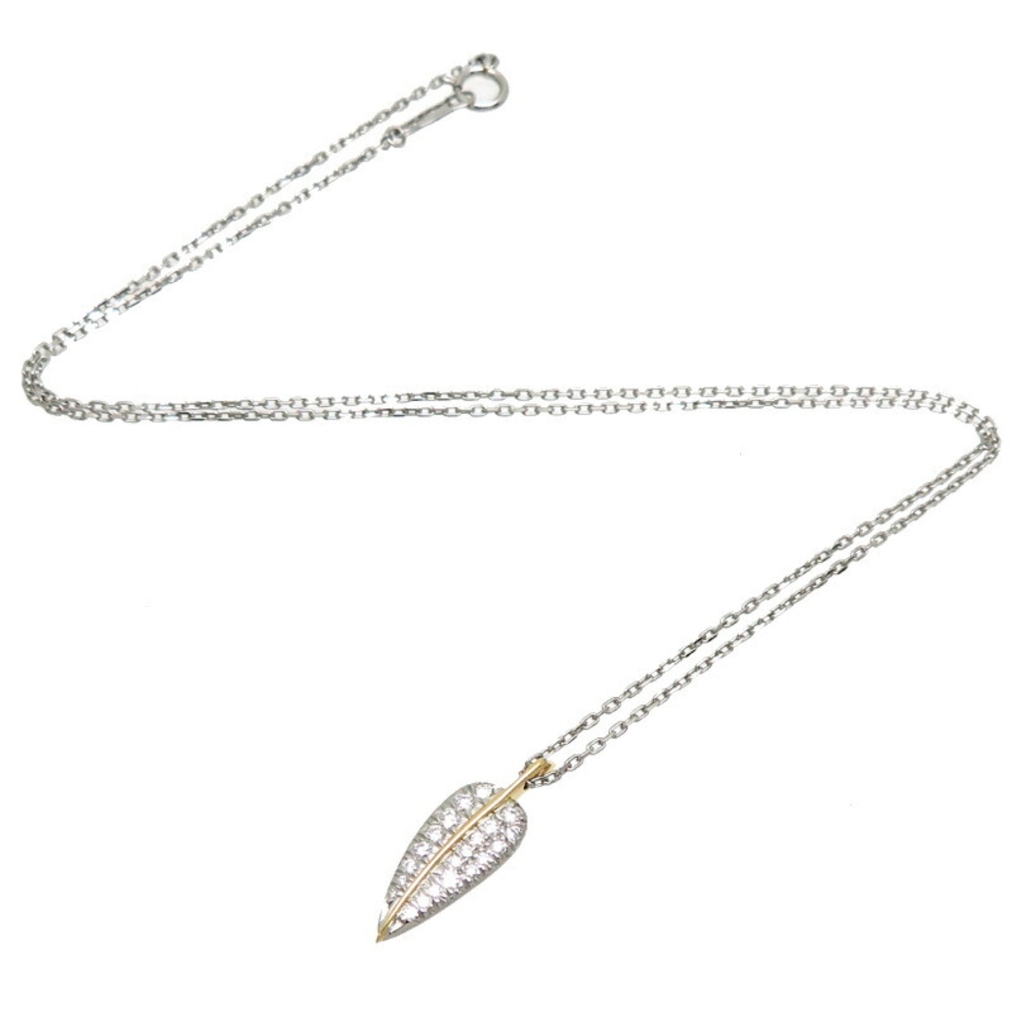 Pendant Necklace Platinum and 18K Yellow Gold with Diamond