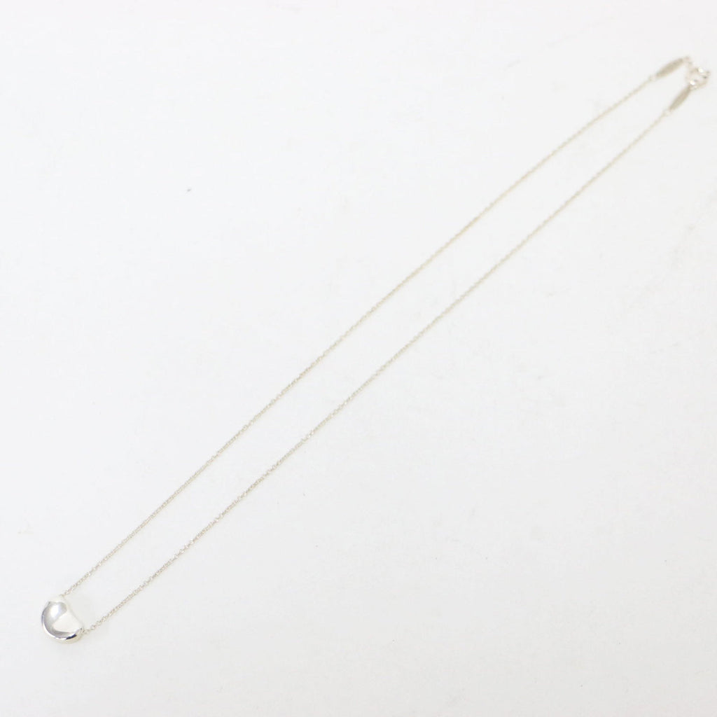 Bean Pendant Necklace Sterling Silver 7mm