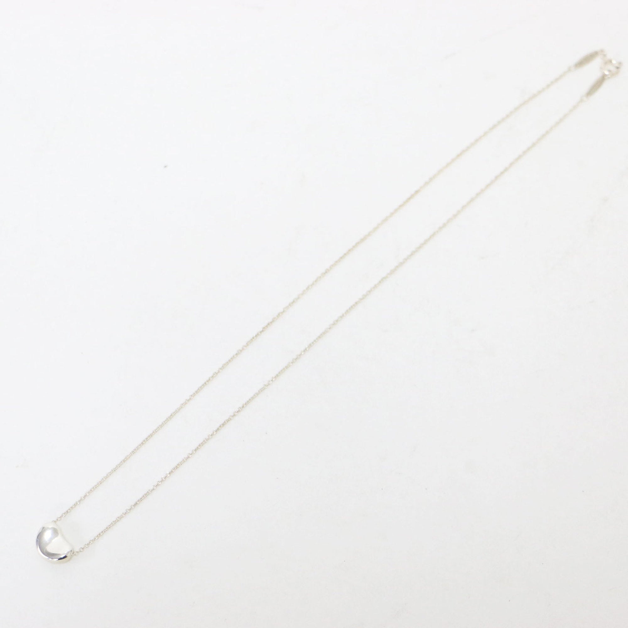 Bean Pendant Necklace Sterling Silver 7mm
