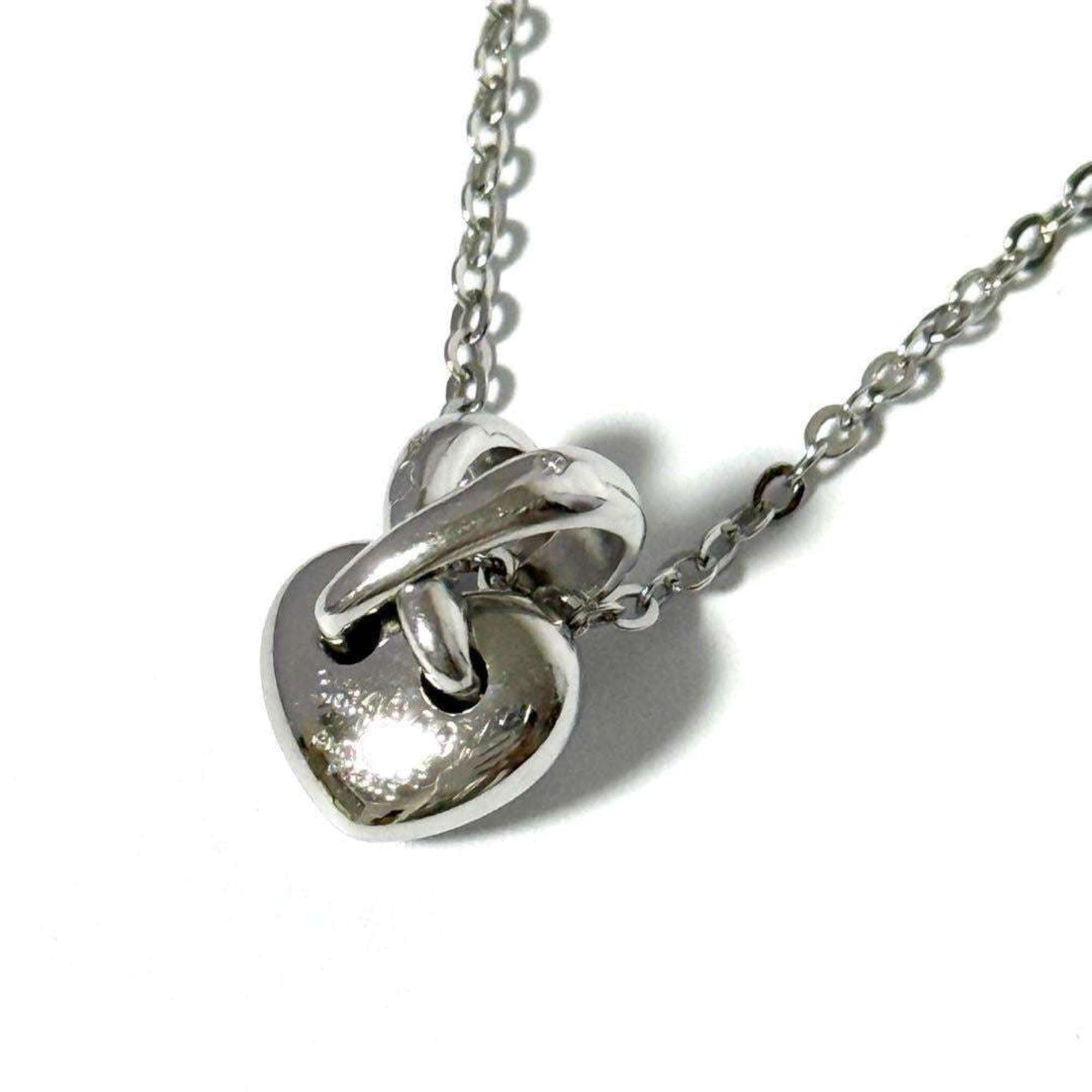 Heart Pendant Necklace Metal and 18K White Gold