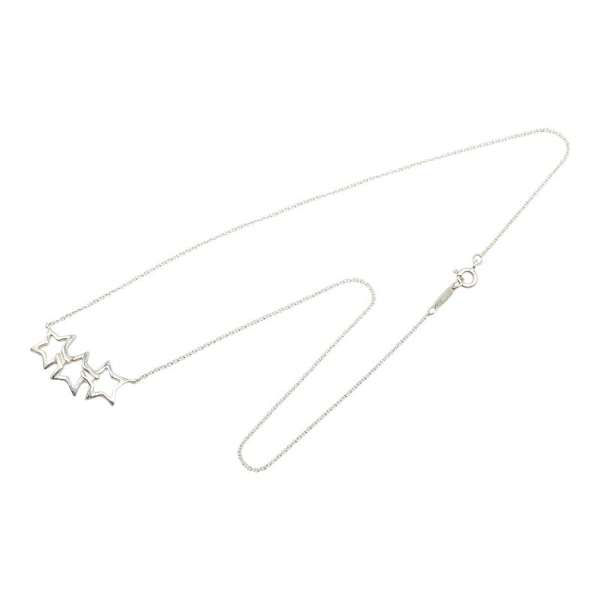 Triple Star Pendant Necklace Sterling Silver