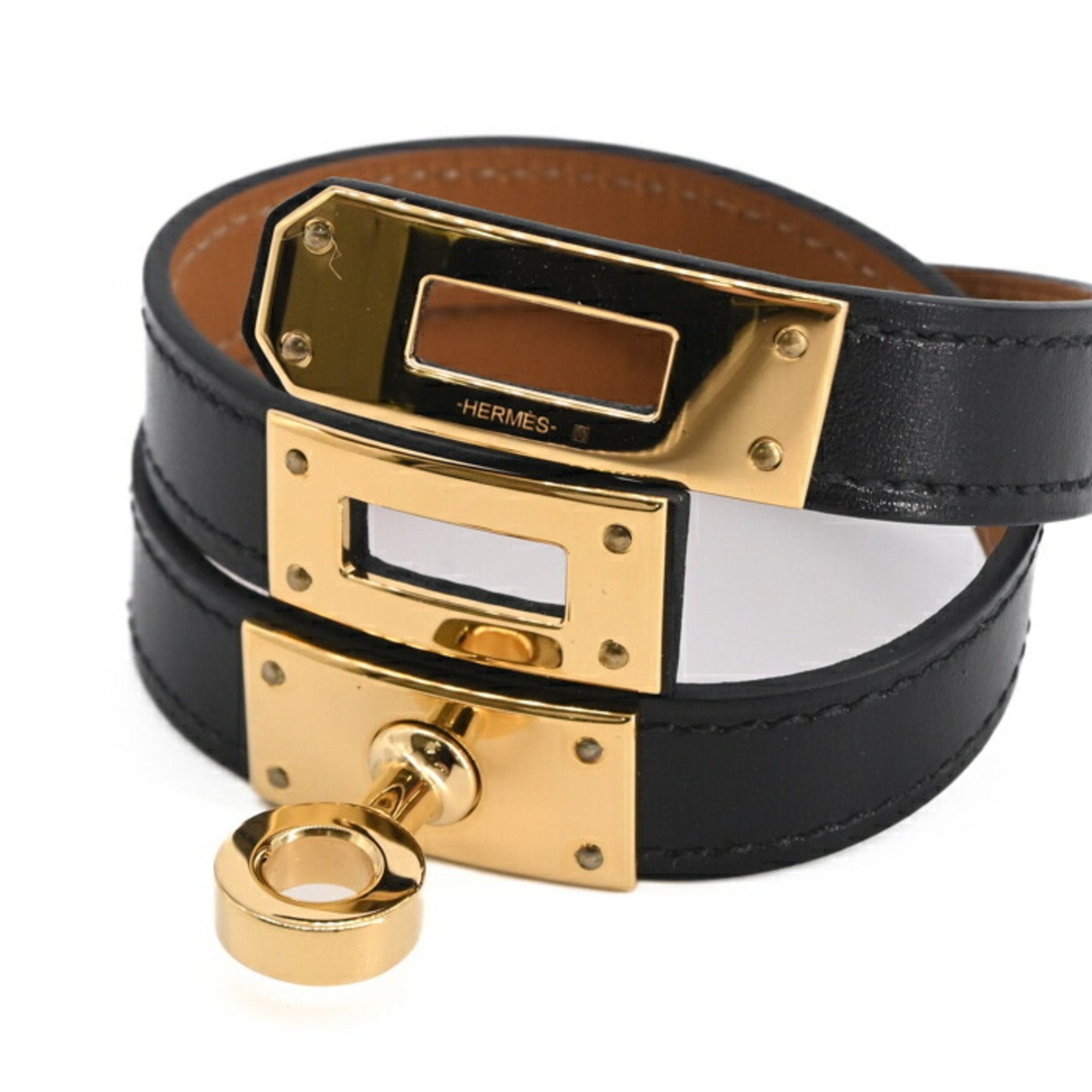 Kelly Bracelet Leather Black and Gold