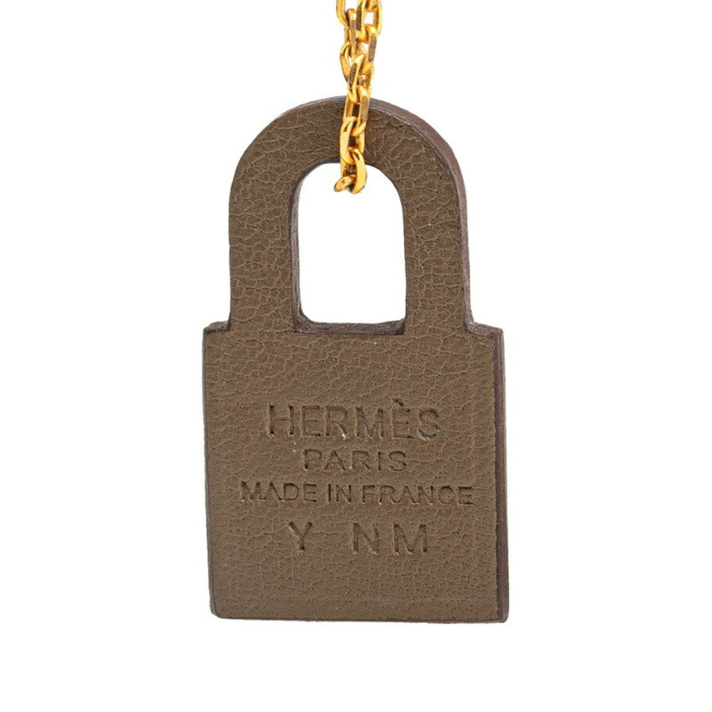 Kelly Pendant Necklace Swift Leather and Pink Gold
