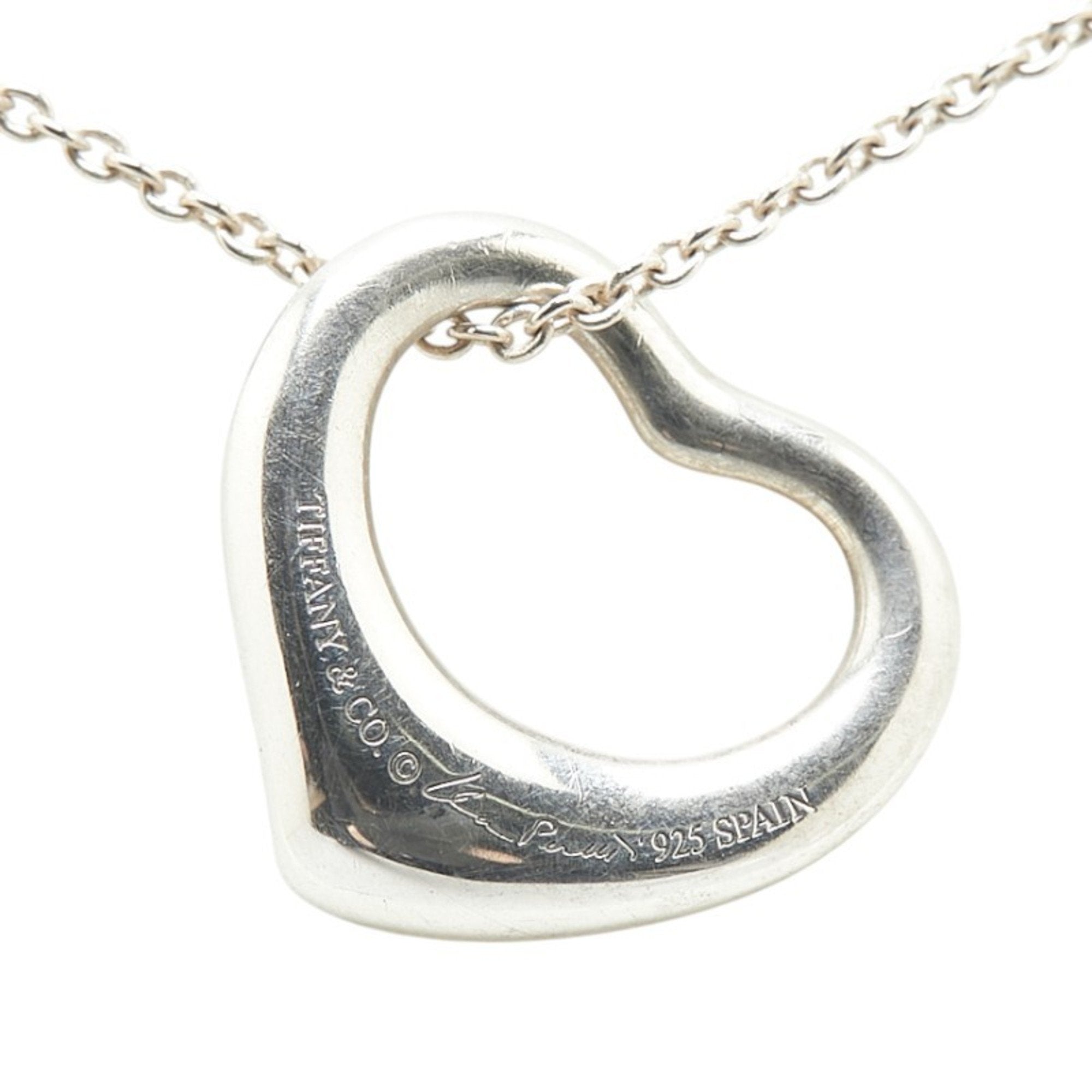 Open Heart Pendant Necklace Sterling Silver 14.5mm