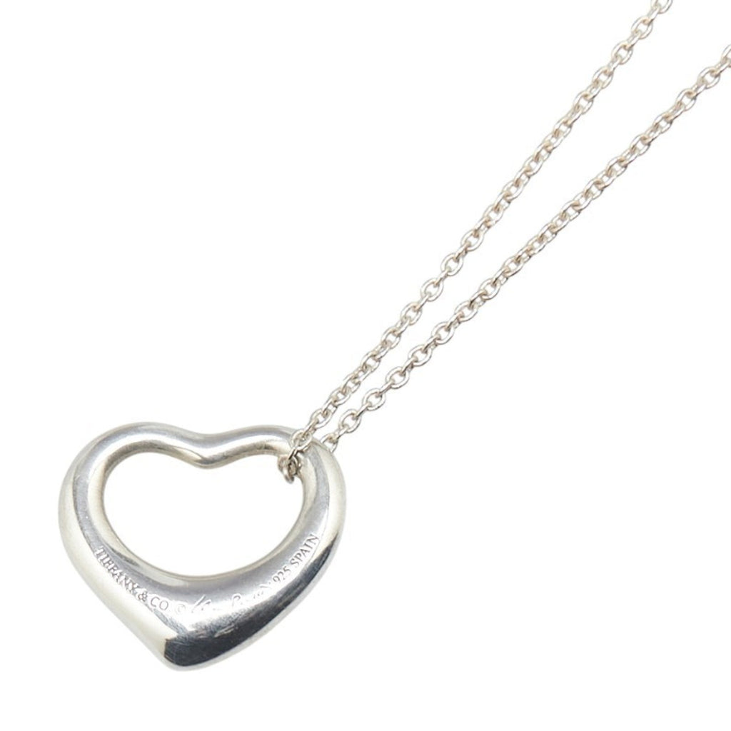 Open Heart Pendant Necklace Sterling Silver 14.5mm