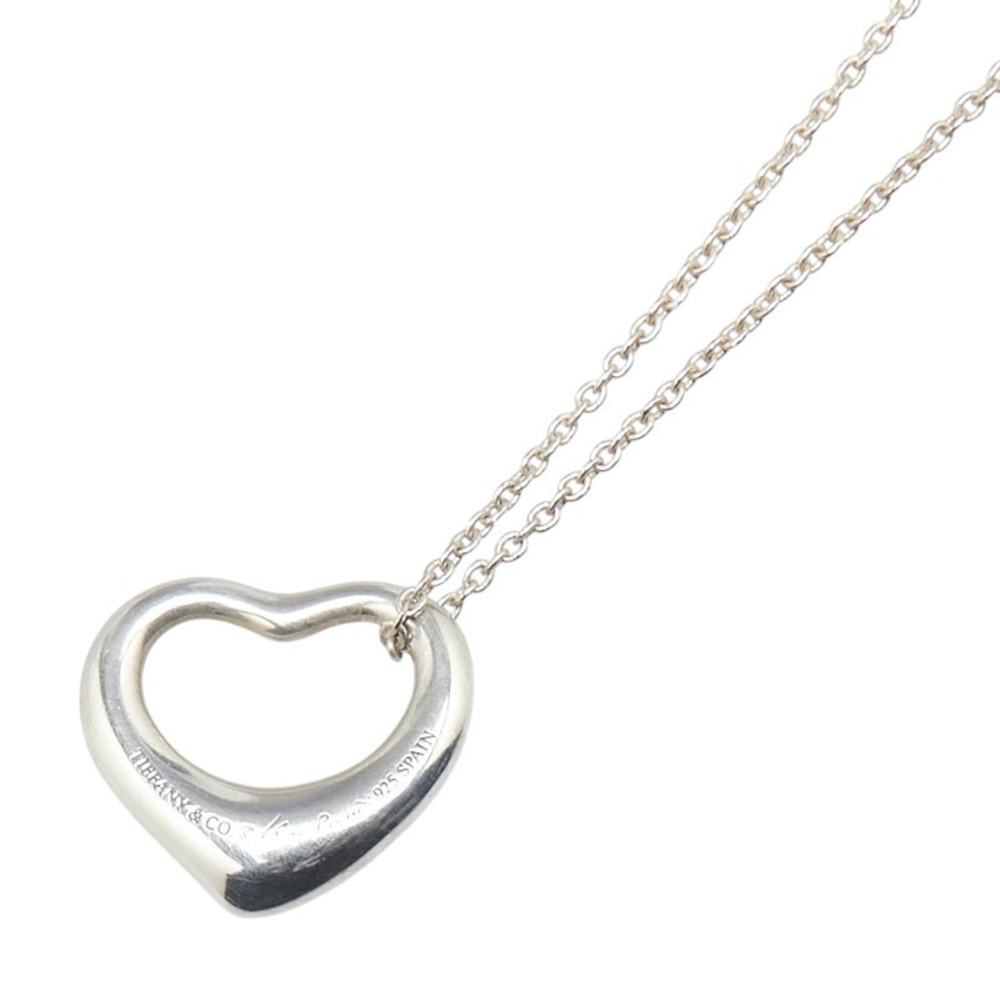 Open Heart Pendant Necklace Sterling Silver 14.5mm