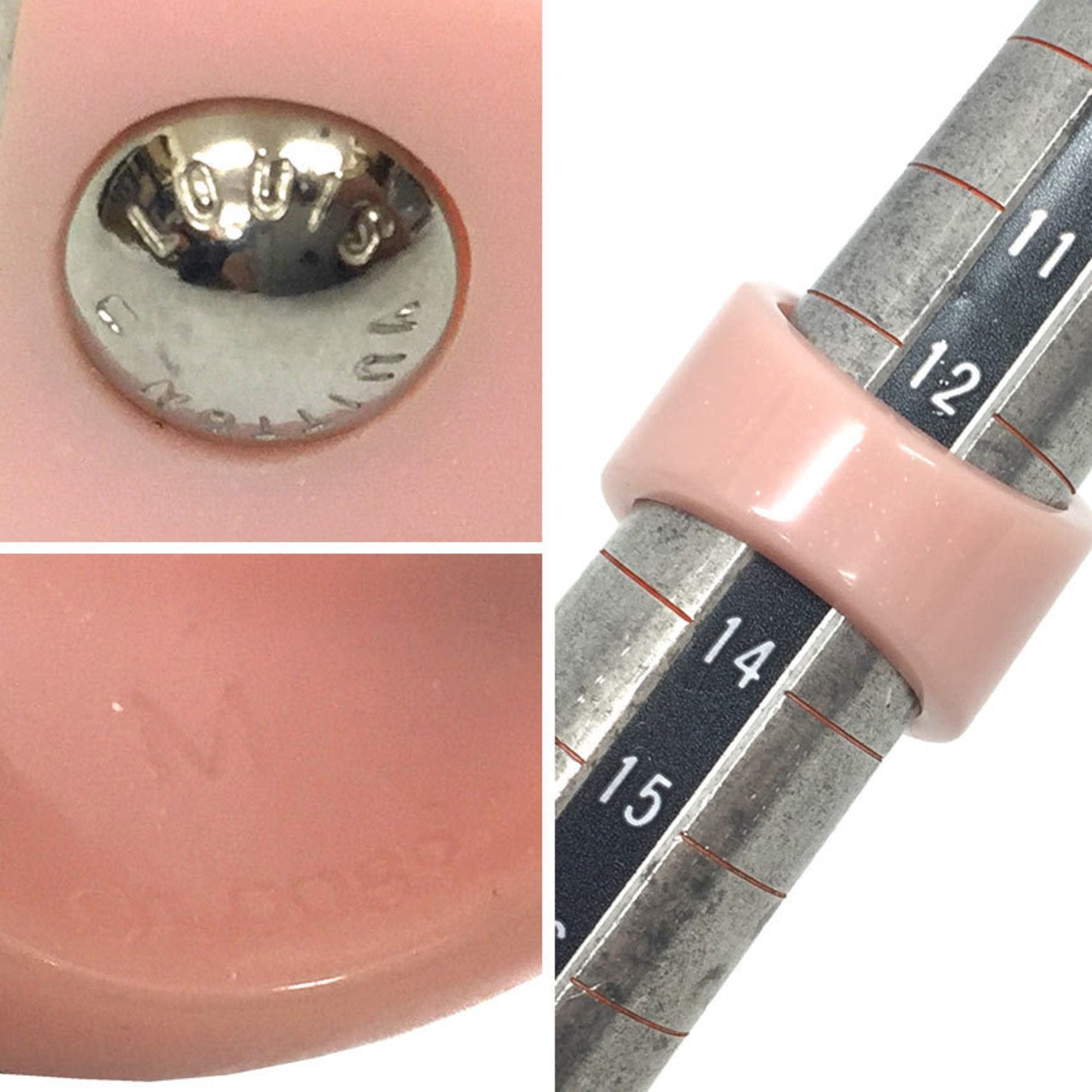 Band Ring Metal and Resin Pink