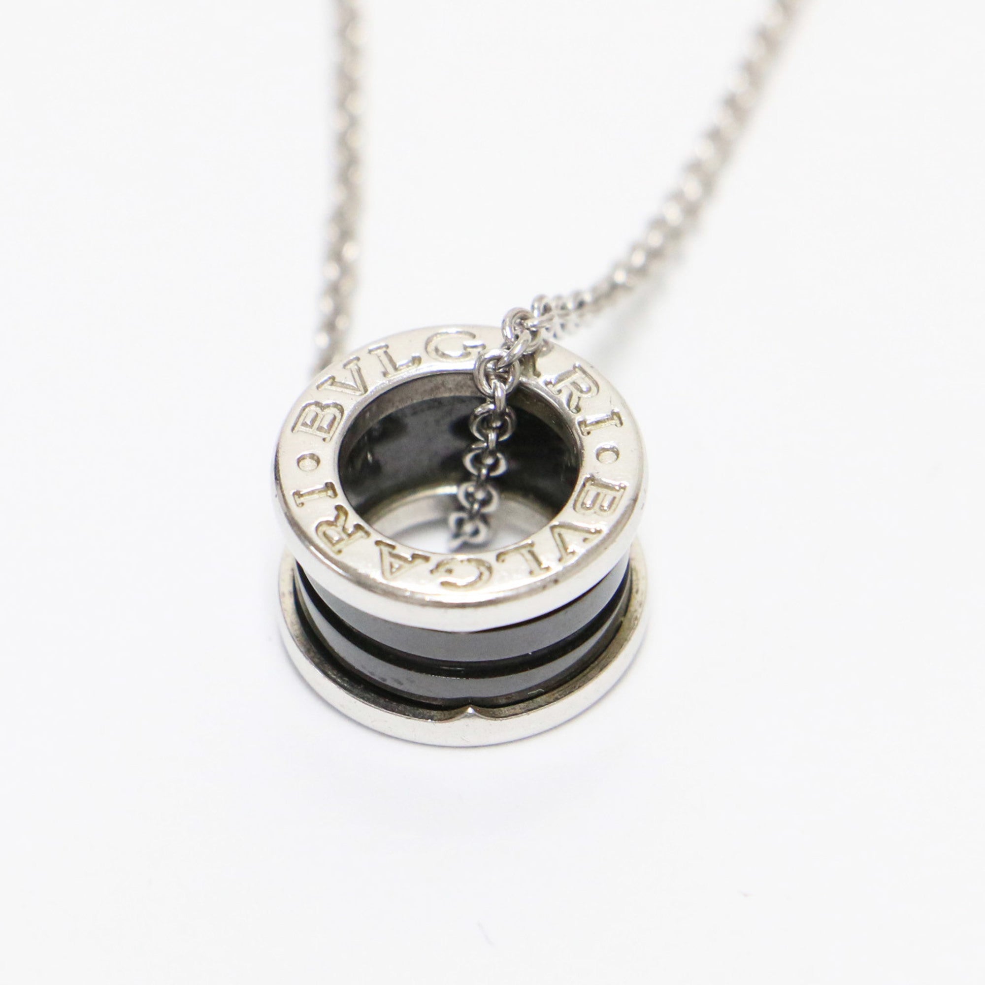 B.Zero1 Pendant Necklace Sterling Silver and Ceramic Black