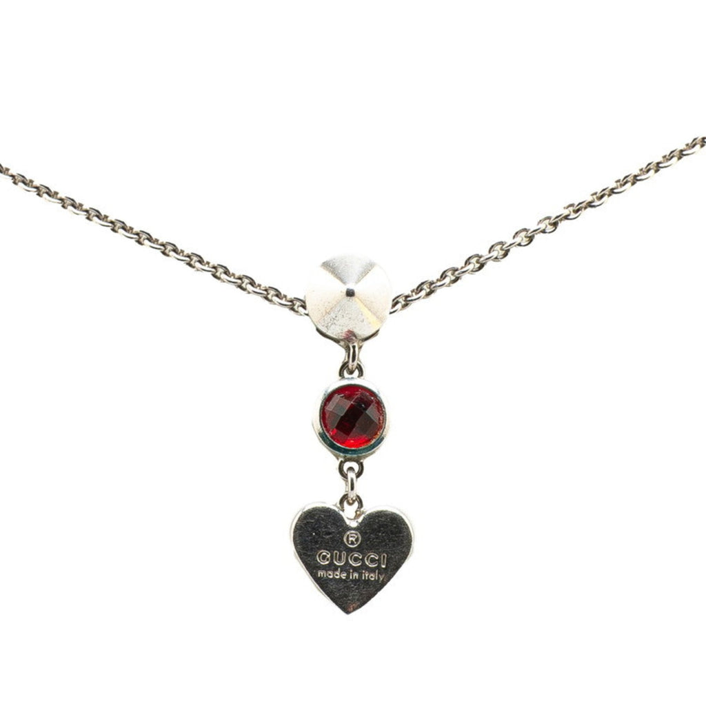 Heart Stud Pendant Necklace Sterling Silver