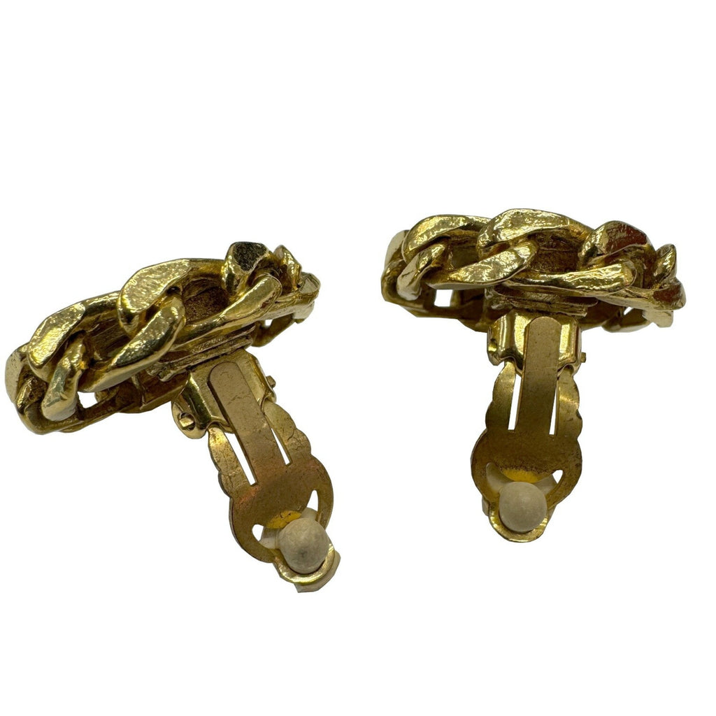 CC Logo Clip-On Earrings Metal Gold-Tone Metal