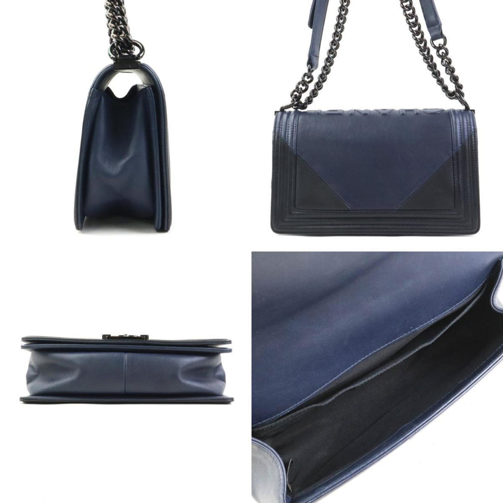 Bicolor Boy Flap Bag Lambskin Old Medium