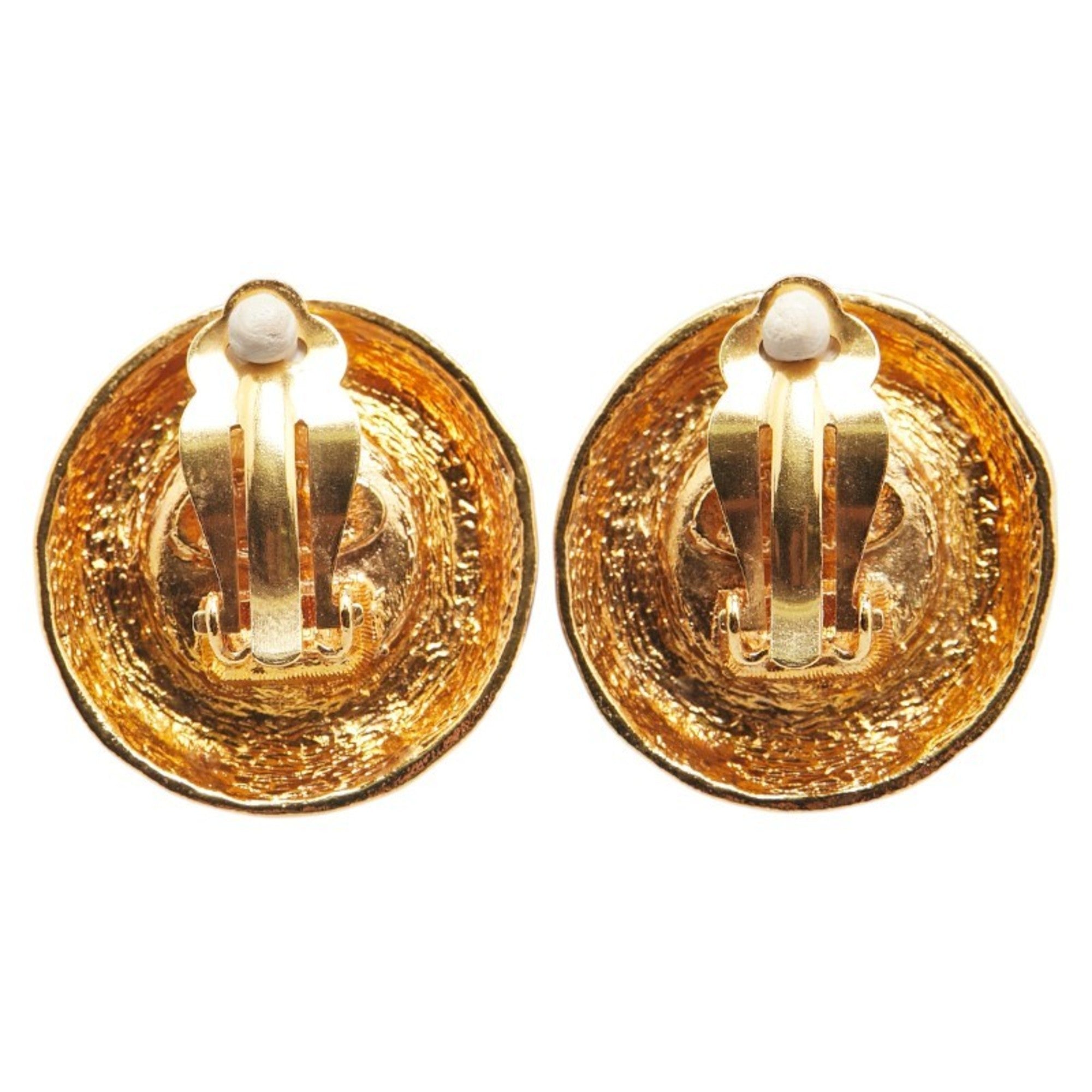 Earrings Pearl Gold-Tone Metal