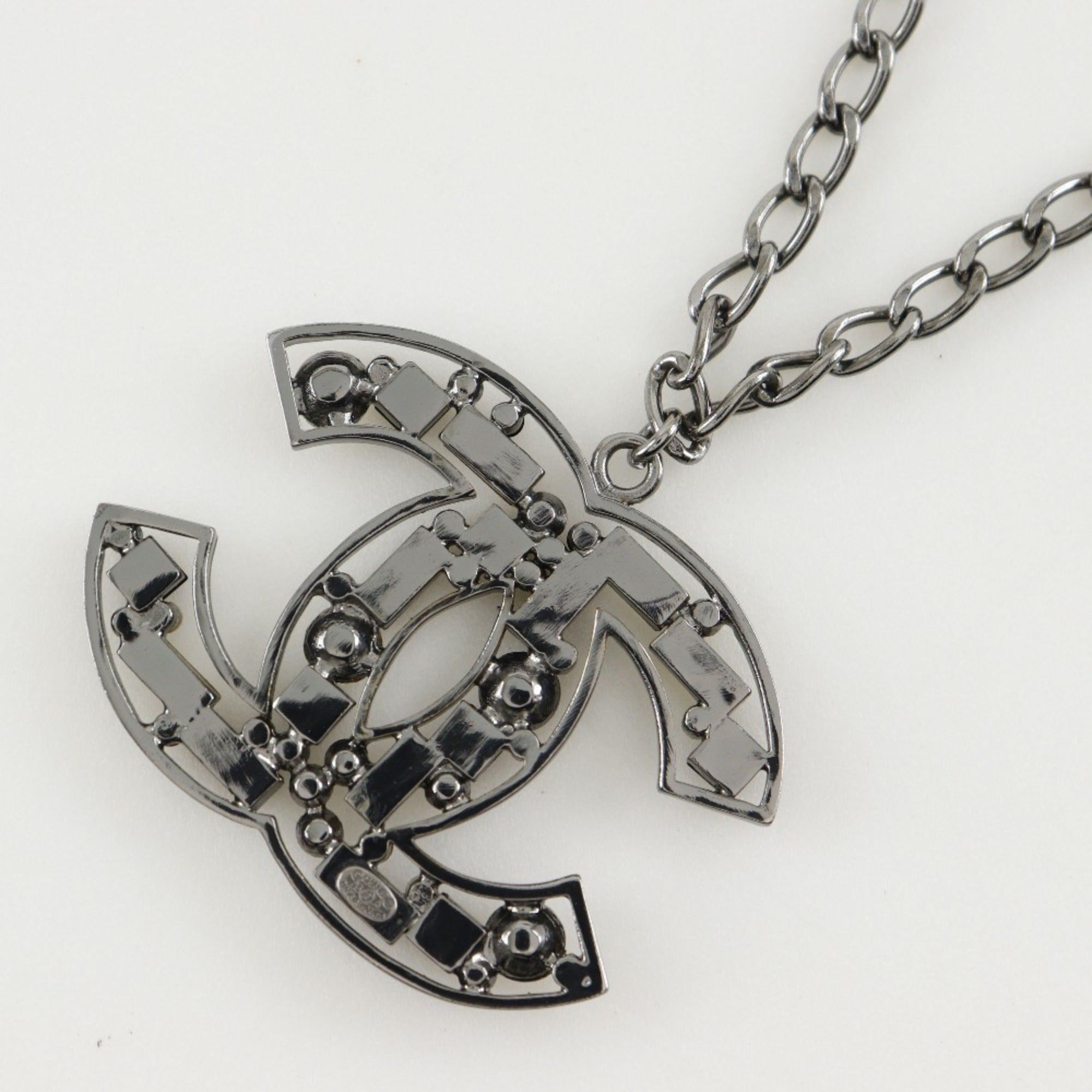 CC Logo Pendant Necklace Sterling Silver