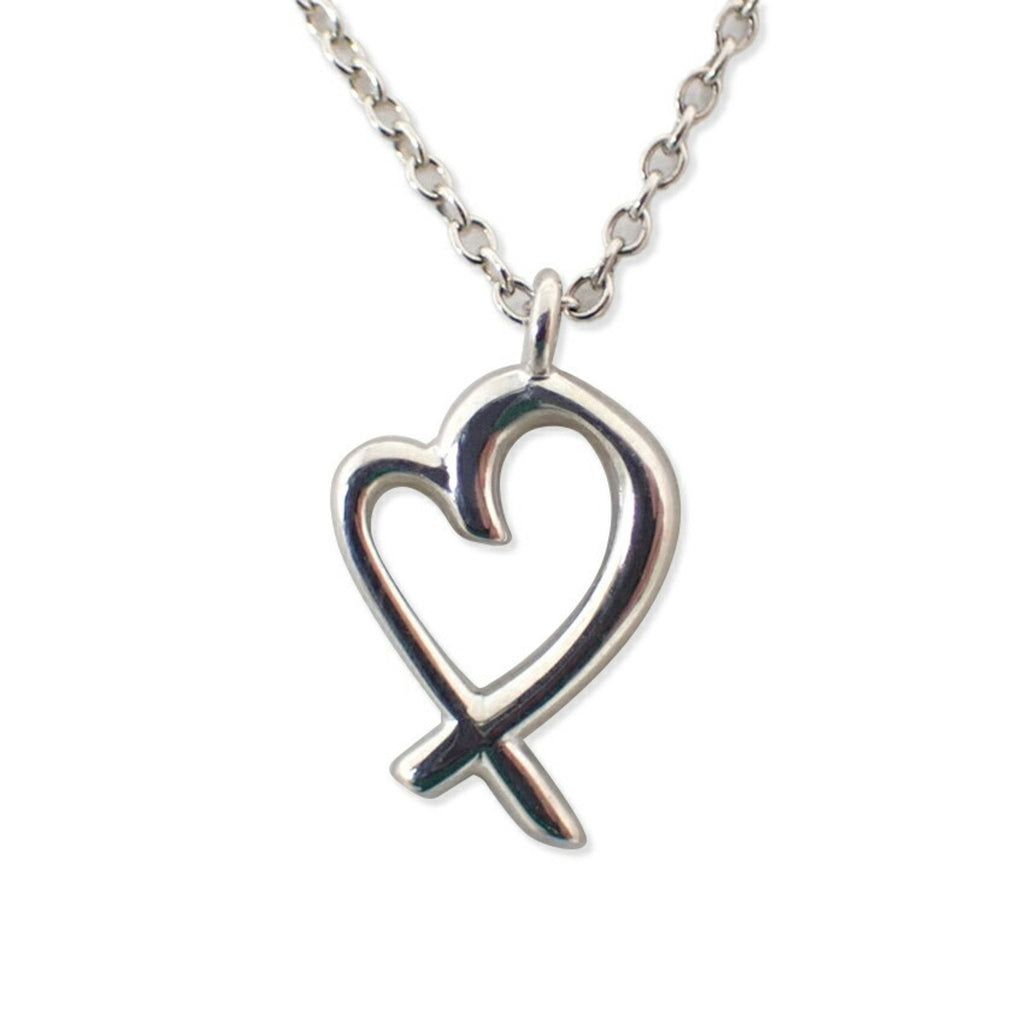 Loving Heart Pendant Necklace Sterling Silver