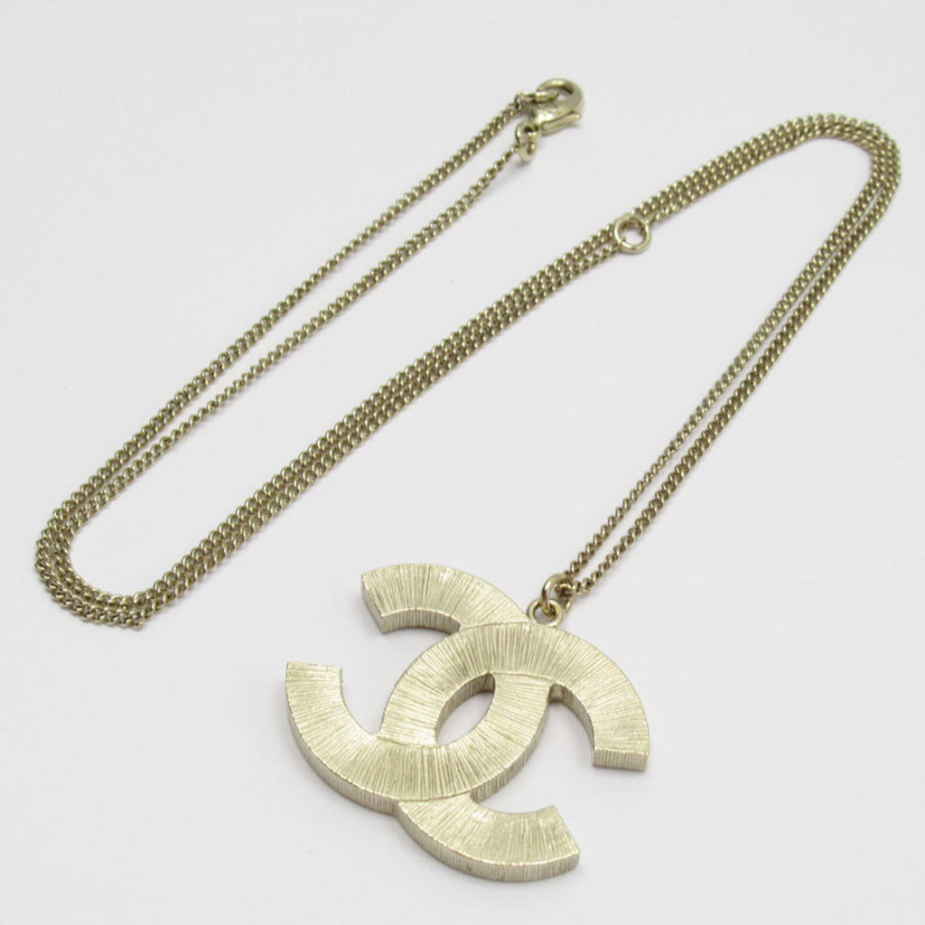 CC Logo Pendant Necklace Gold-Tone Metal