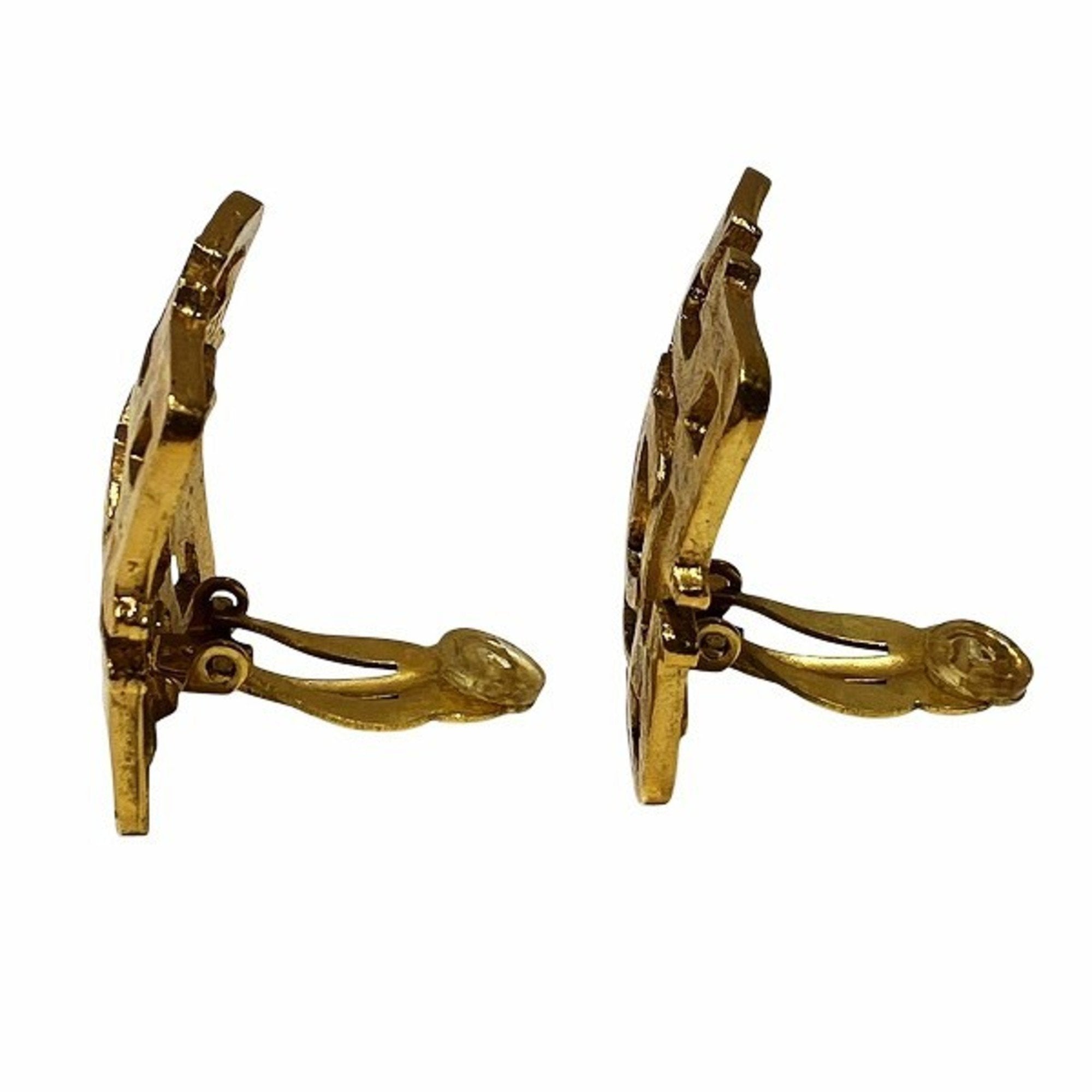 CC Logo Clip-On Earrings Metal Gold-Tone Metal