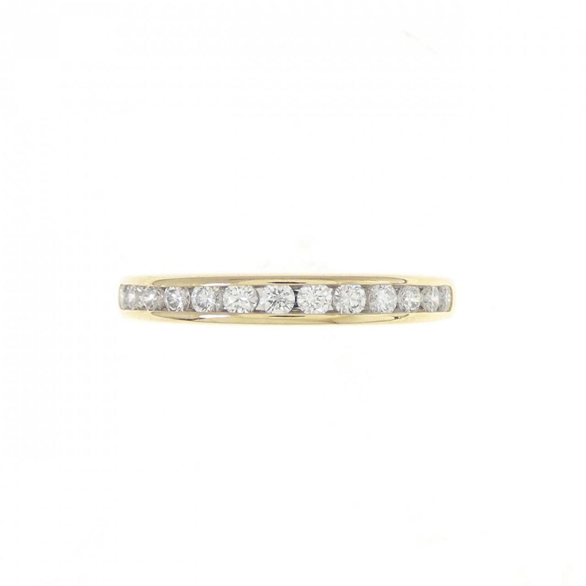 Half Circle Channel Setting Ring 18K White Gold and 18K Yellow Gold with Diamond