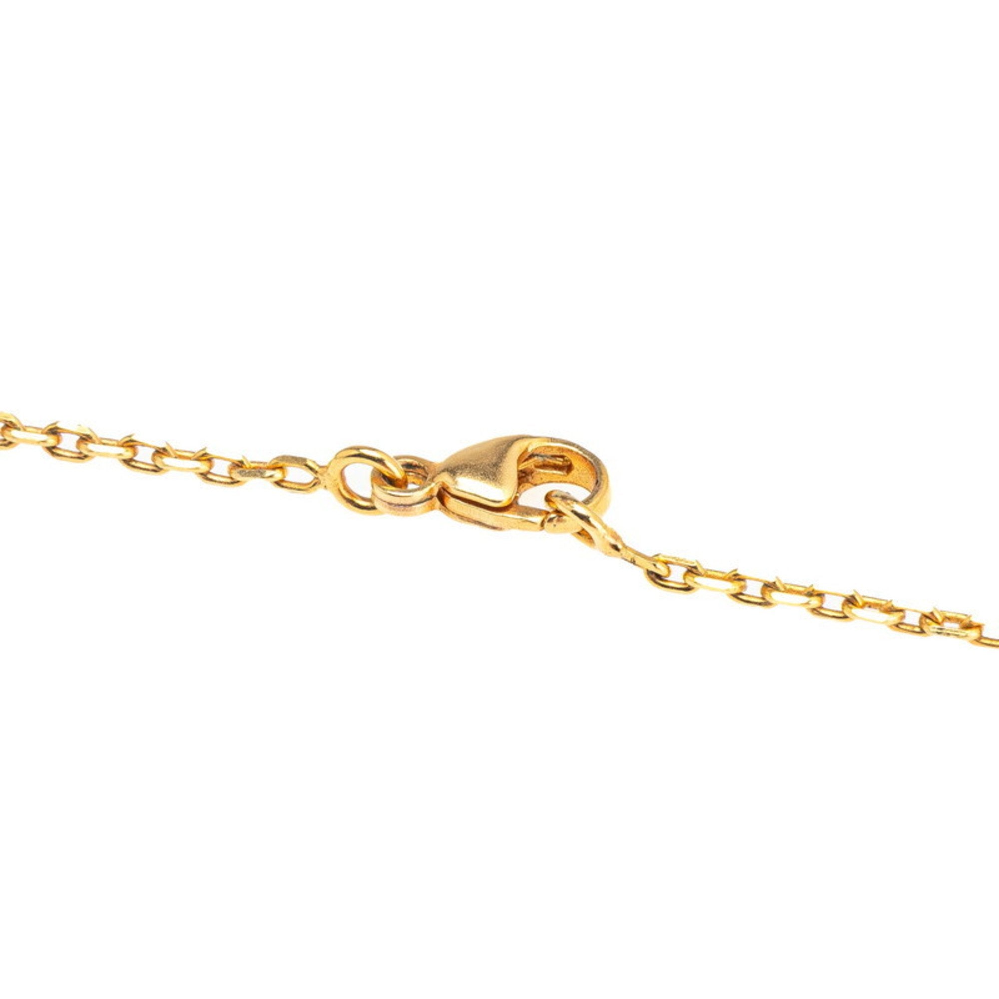 Kelly Pendant Necklace Swift Leather and Pink Gold