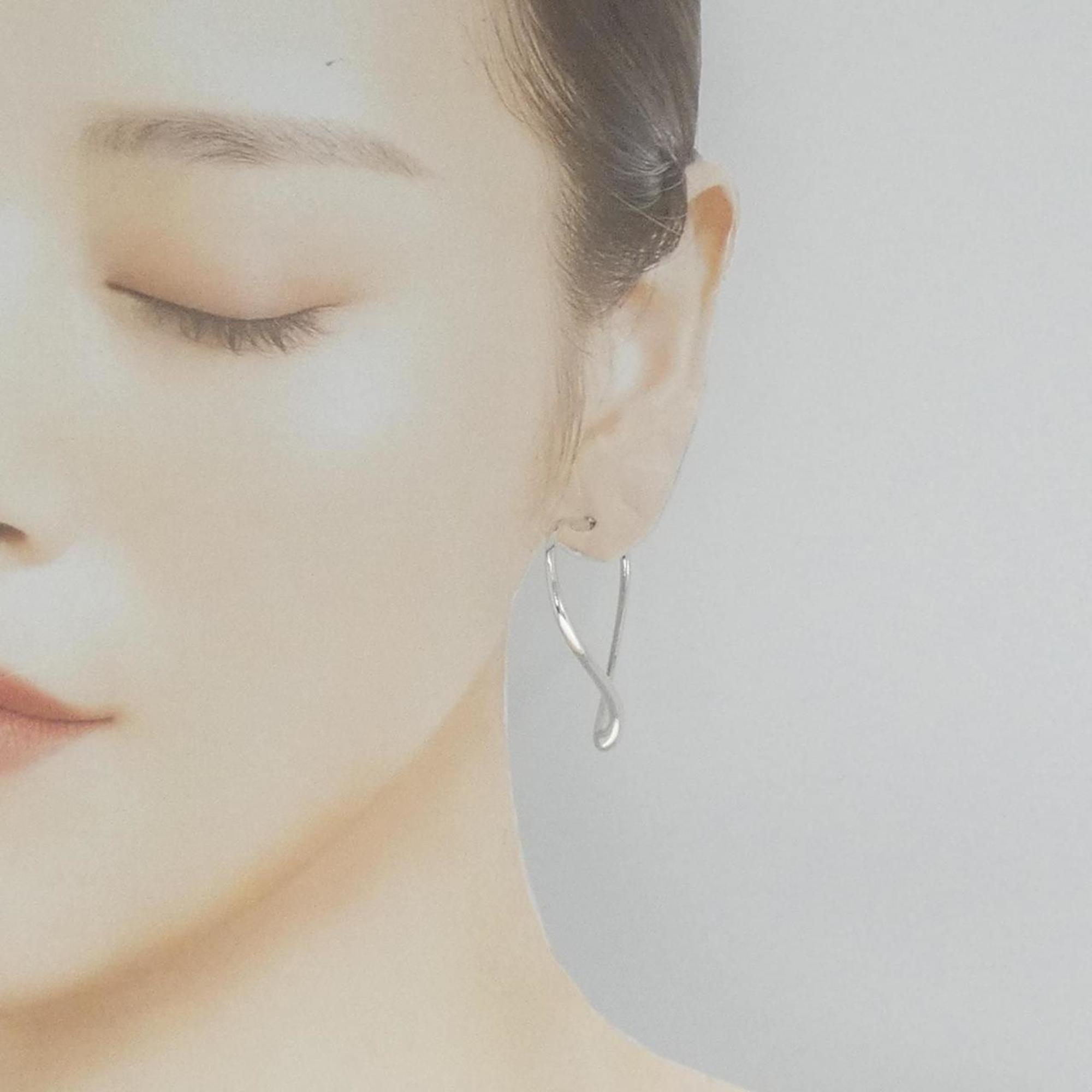 Open Heart Earrings Sterling Silver 40mm Sterling Silver