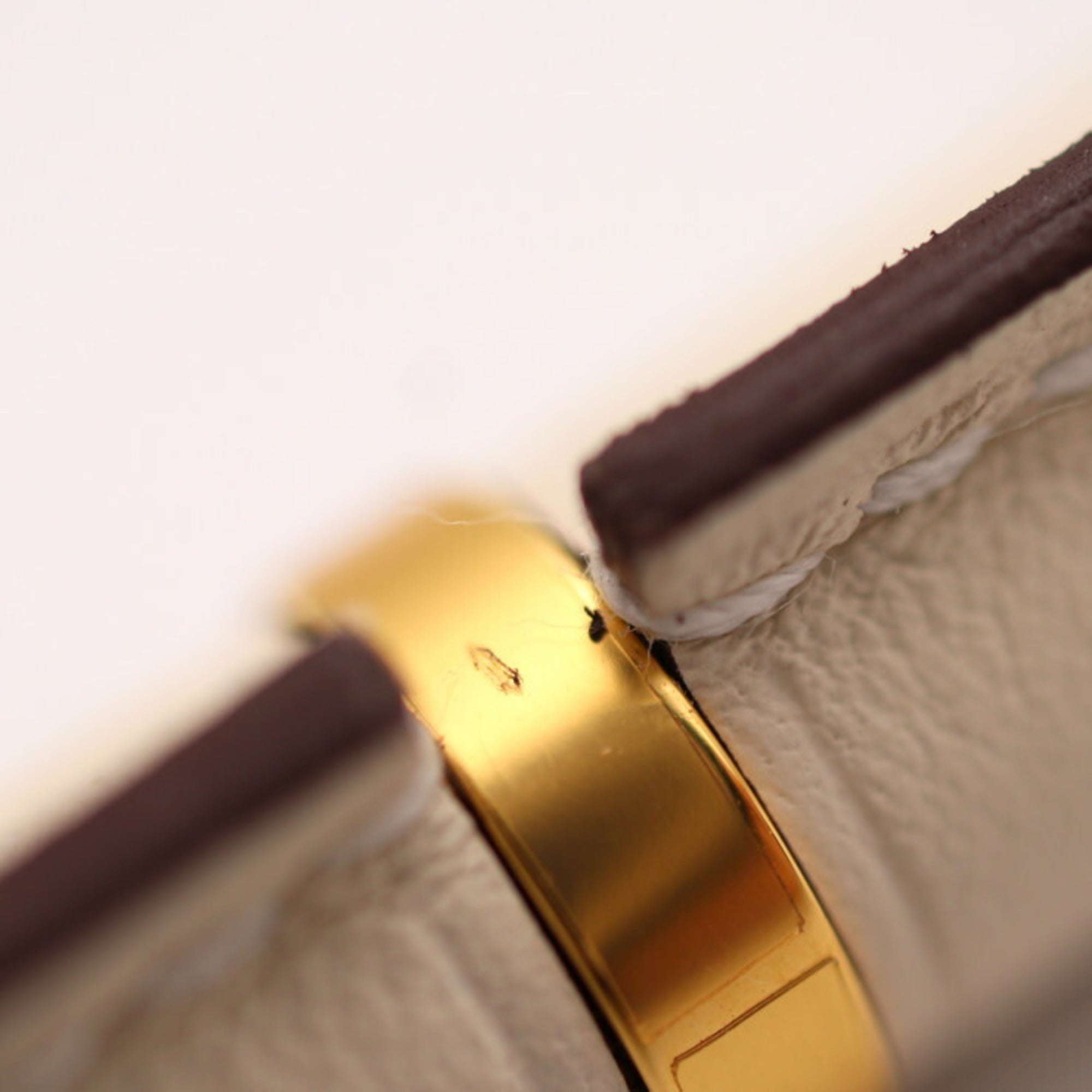Pendant Necklace Metal and Swift Leather