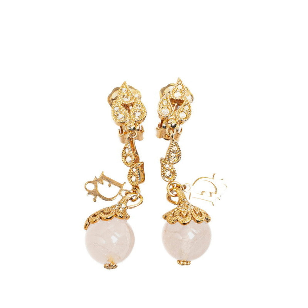 Earrings Rhinestone Gold-Tone Metal