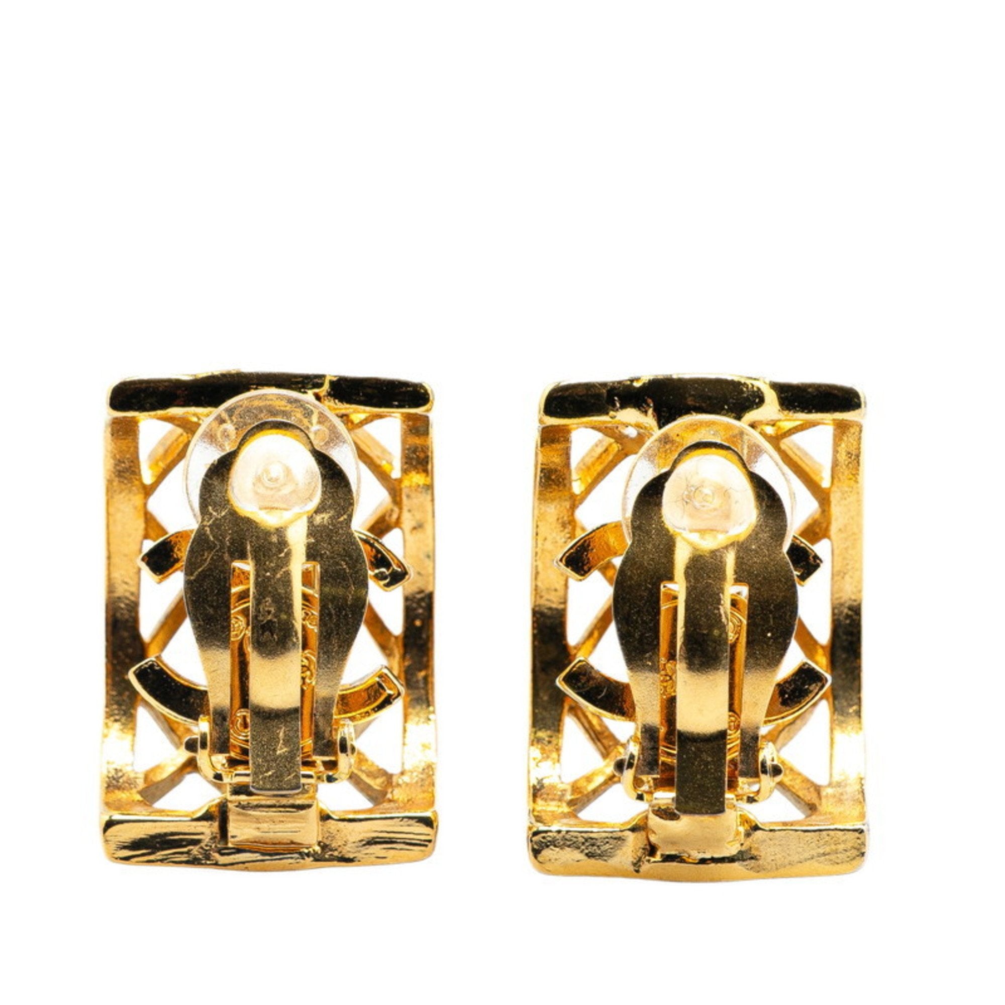 CC Logo Clip-On Earrings Metal Gold-Tone Metal