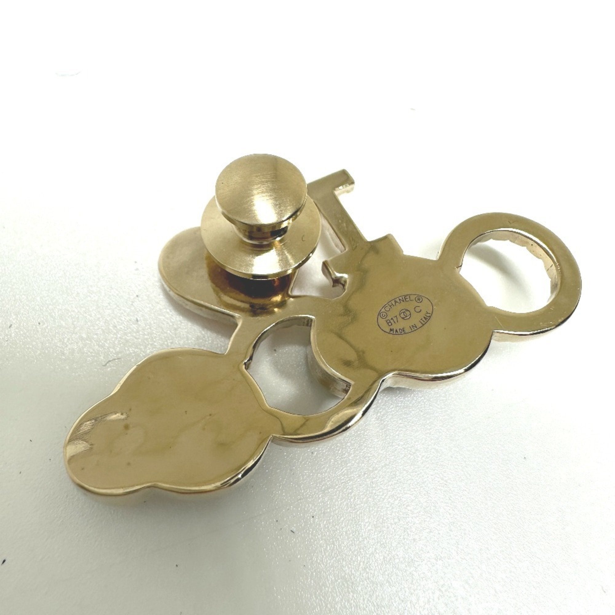 Brooch Metal Gold Heart With Faux Pearl