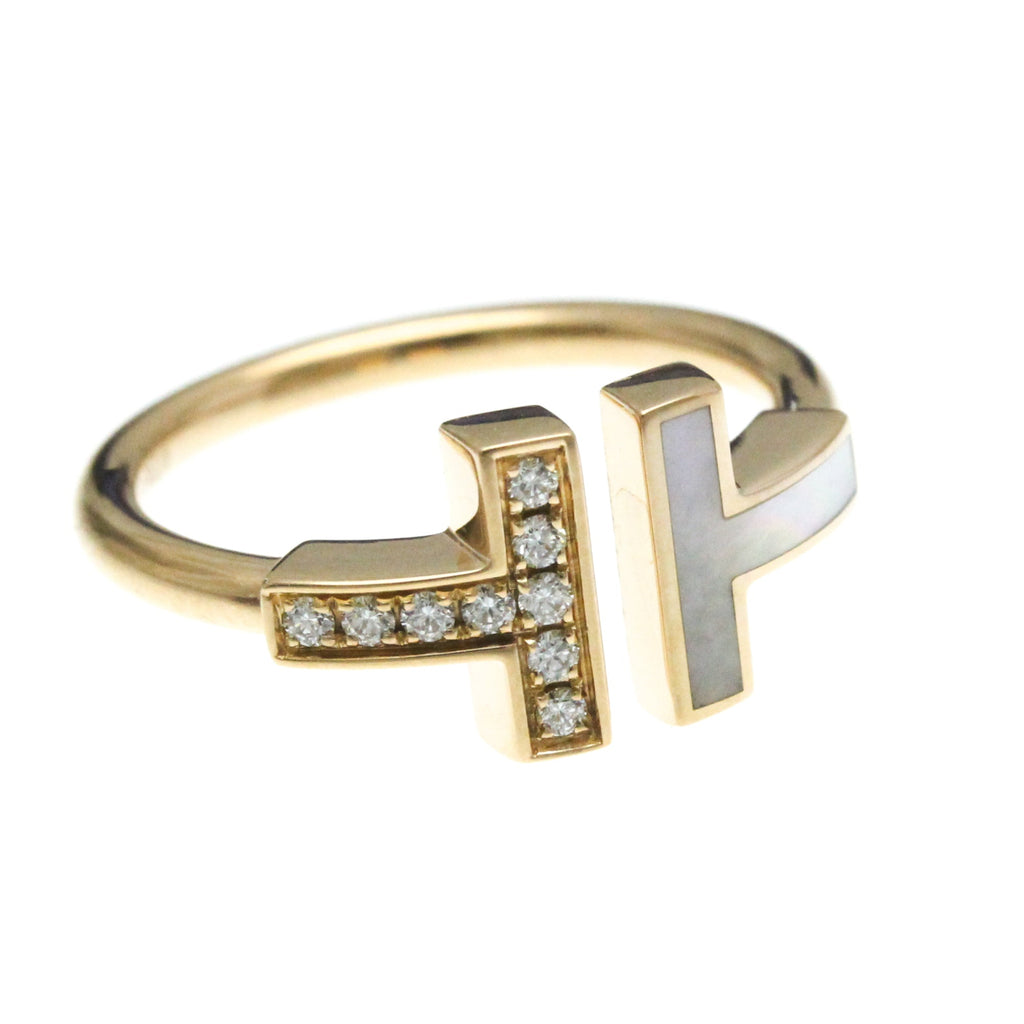 Ring 18K Rose Gold with Diamond and Shell