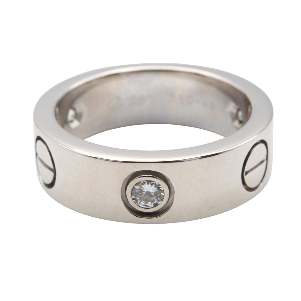 Love Ring 18K White Gold with Diamond