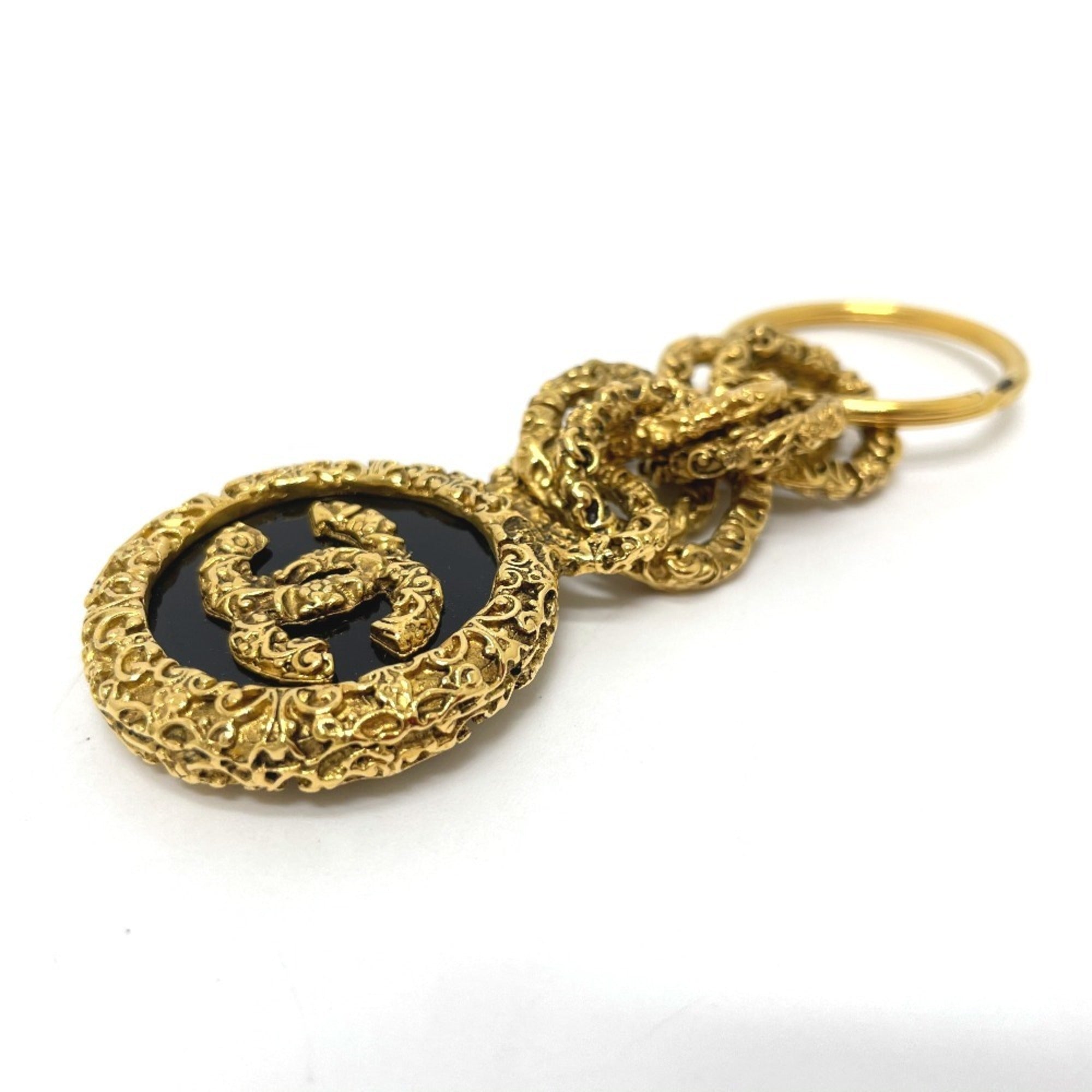 Vintage Key Charm Brass Black and Gold Handbag Charm