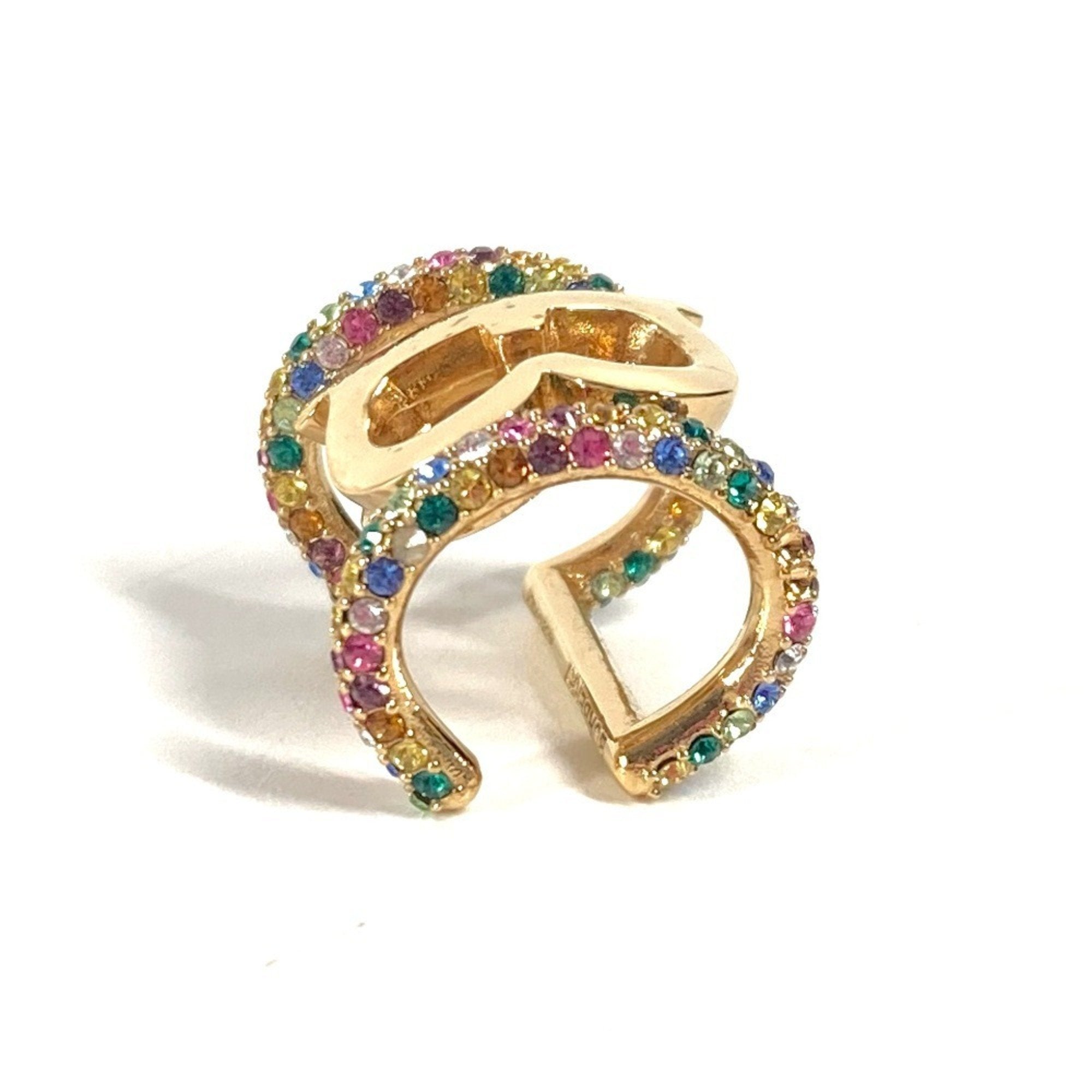 Earrings Rhinestone Gold-Tone Metal