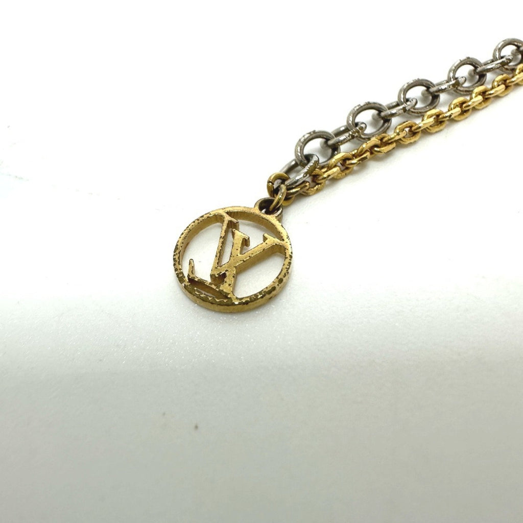 Logomania Pendant Necklace Metal Bicolor Gold and Silver