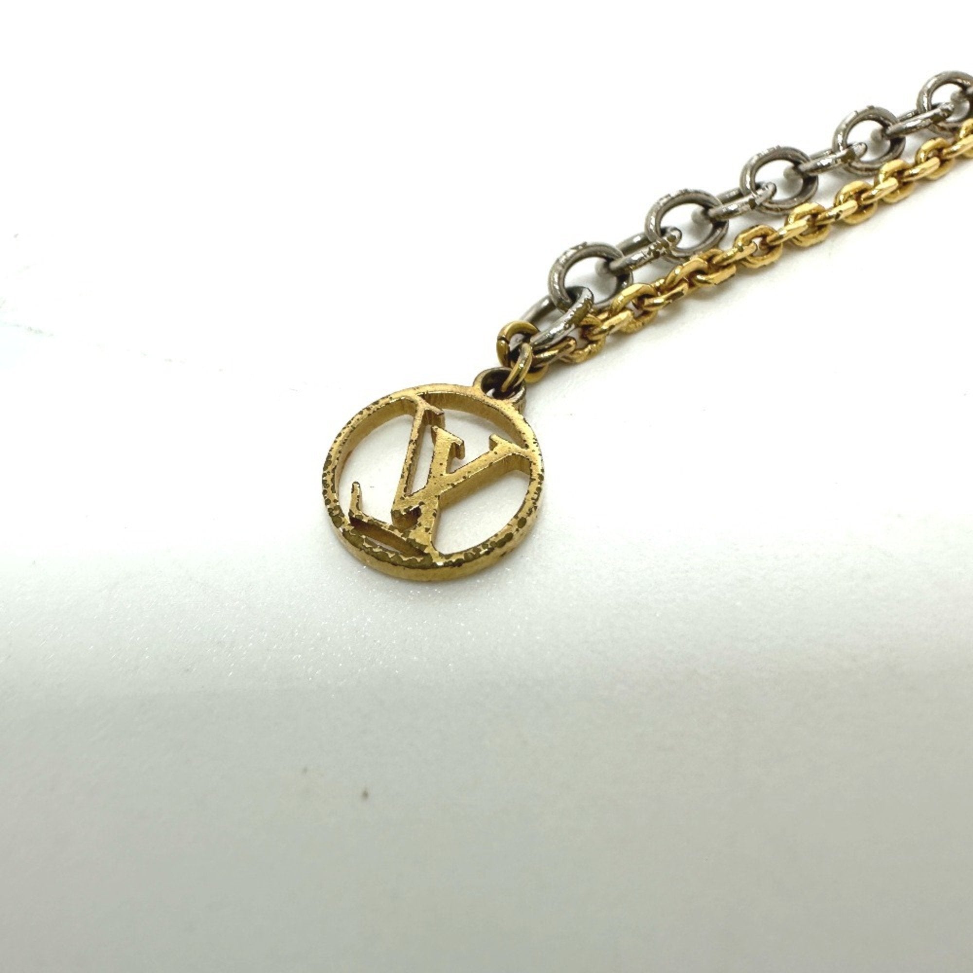 Logomania Pendant Necklace Metal Bicolor Gold and Silver