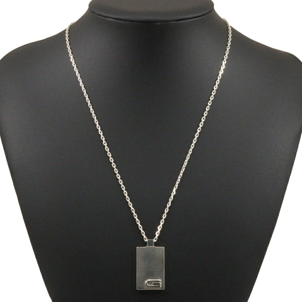 G Mark Pendant Necklace Sterling Silver