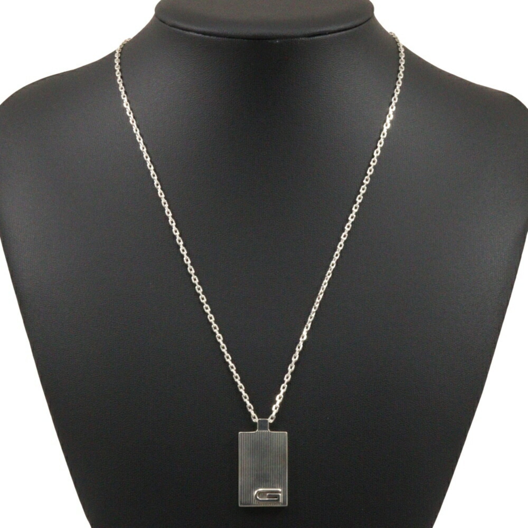 G Mark Pendant Necklace Sterling Silver