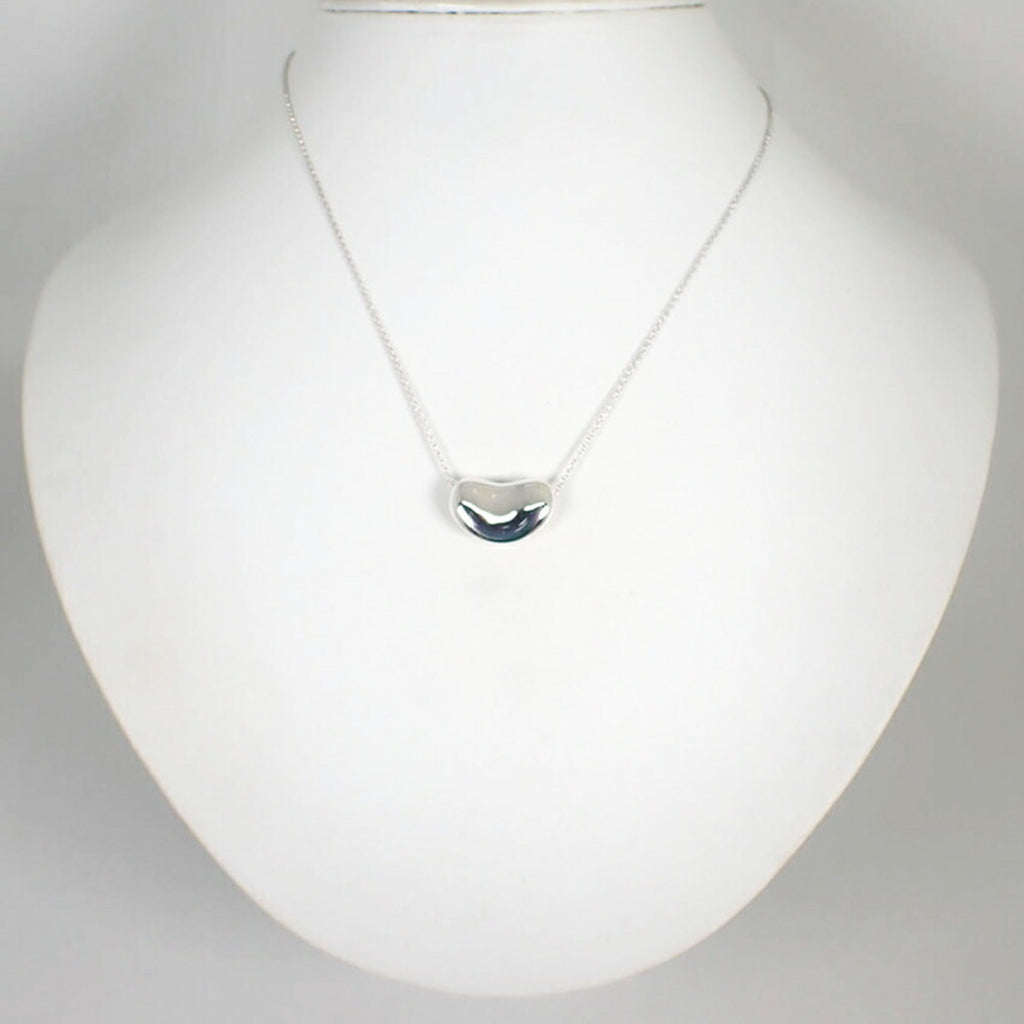 Bean Pendant Necklace Sterling Silver