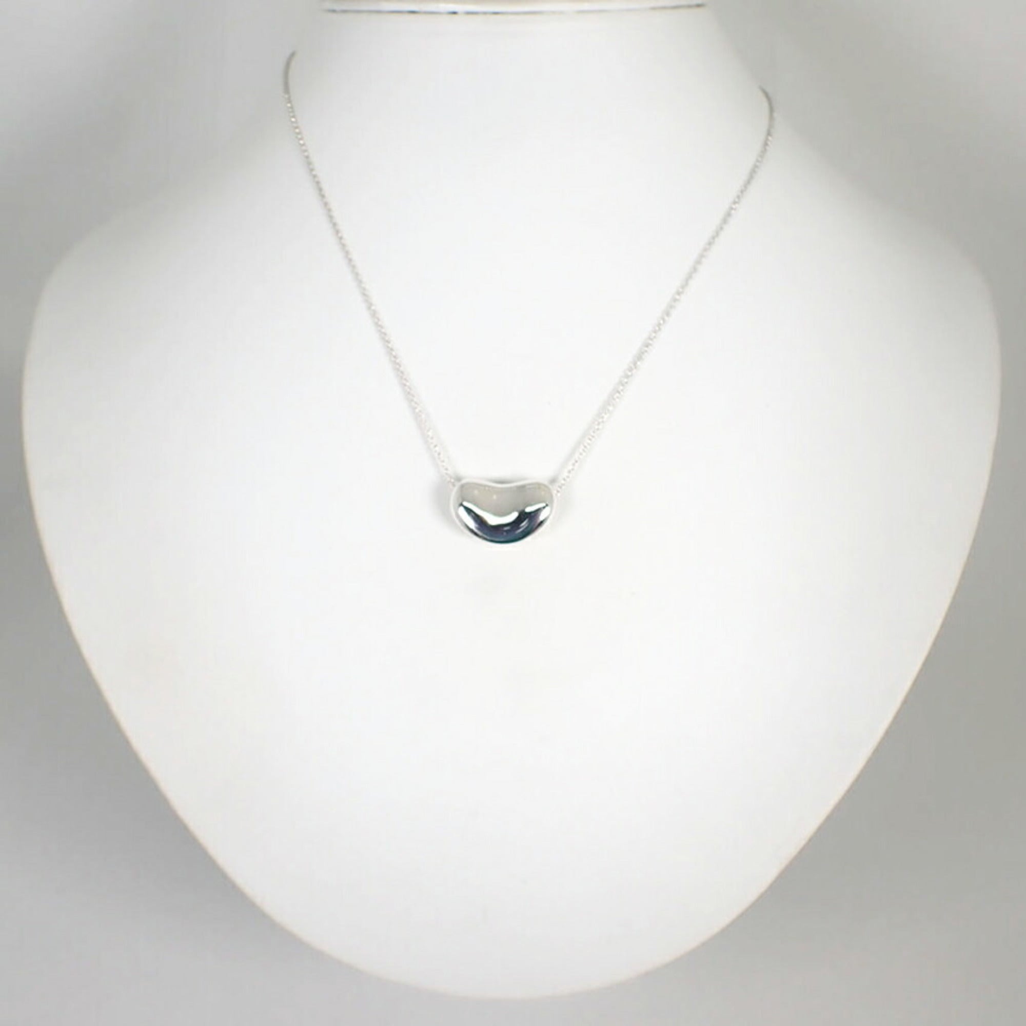Bean Pendant Necklace Sterling Silver