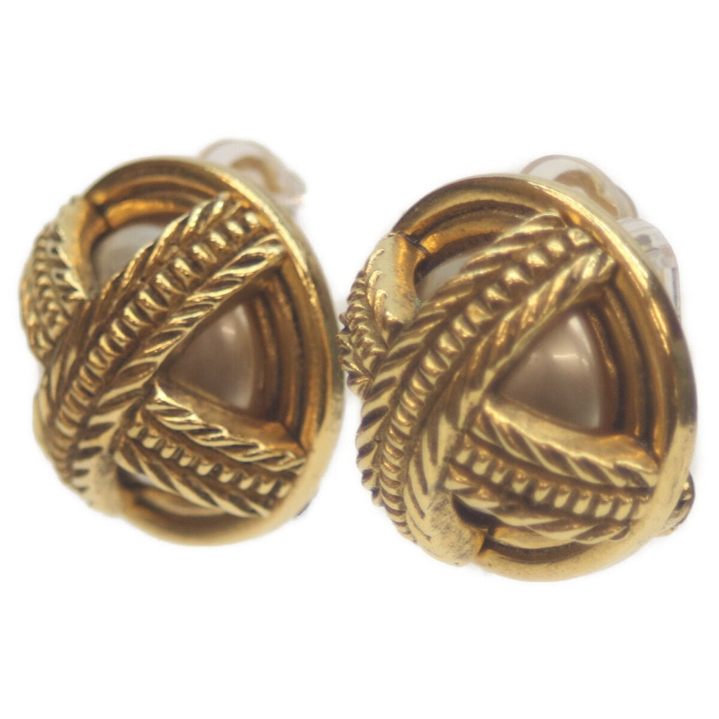 Earrings Pearl Gold-Tone Metal