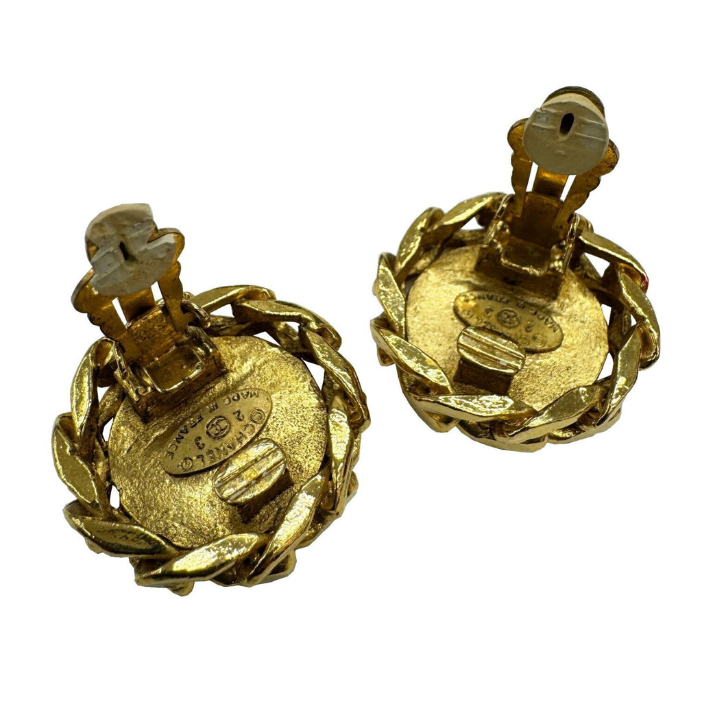 CC Logo Clip-On Earrings Metal Gold-Tone Metal